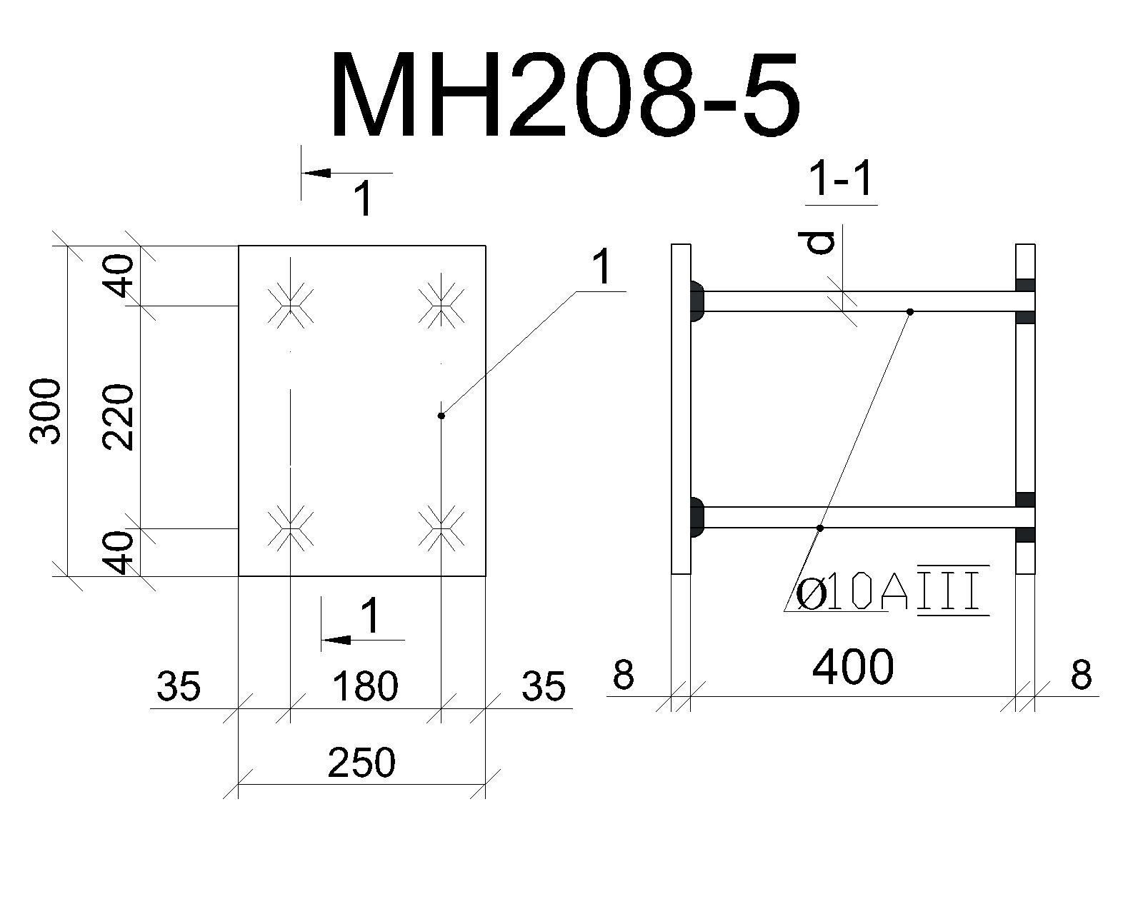 Изделие закладное МН 208-5
