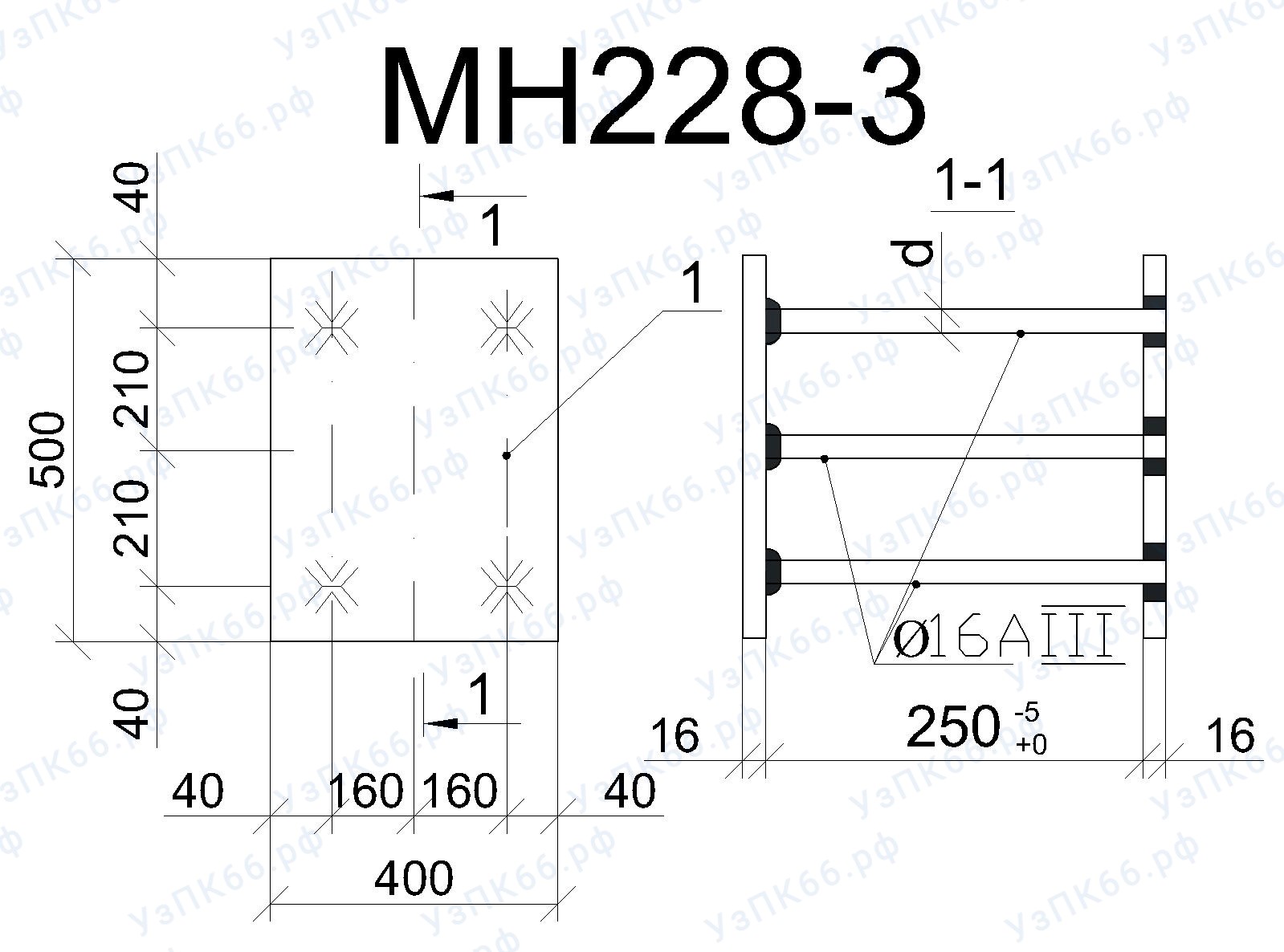Изделие закладное МН 228-3