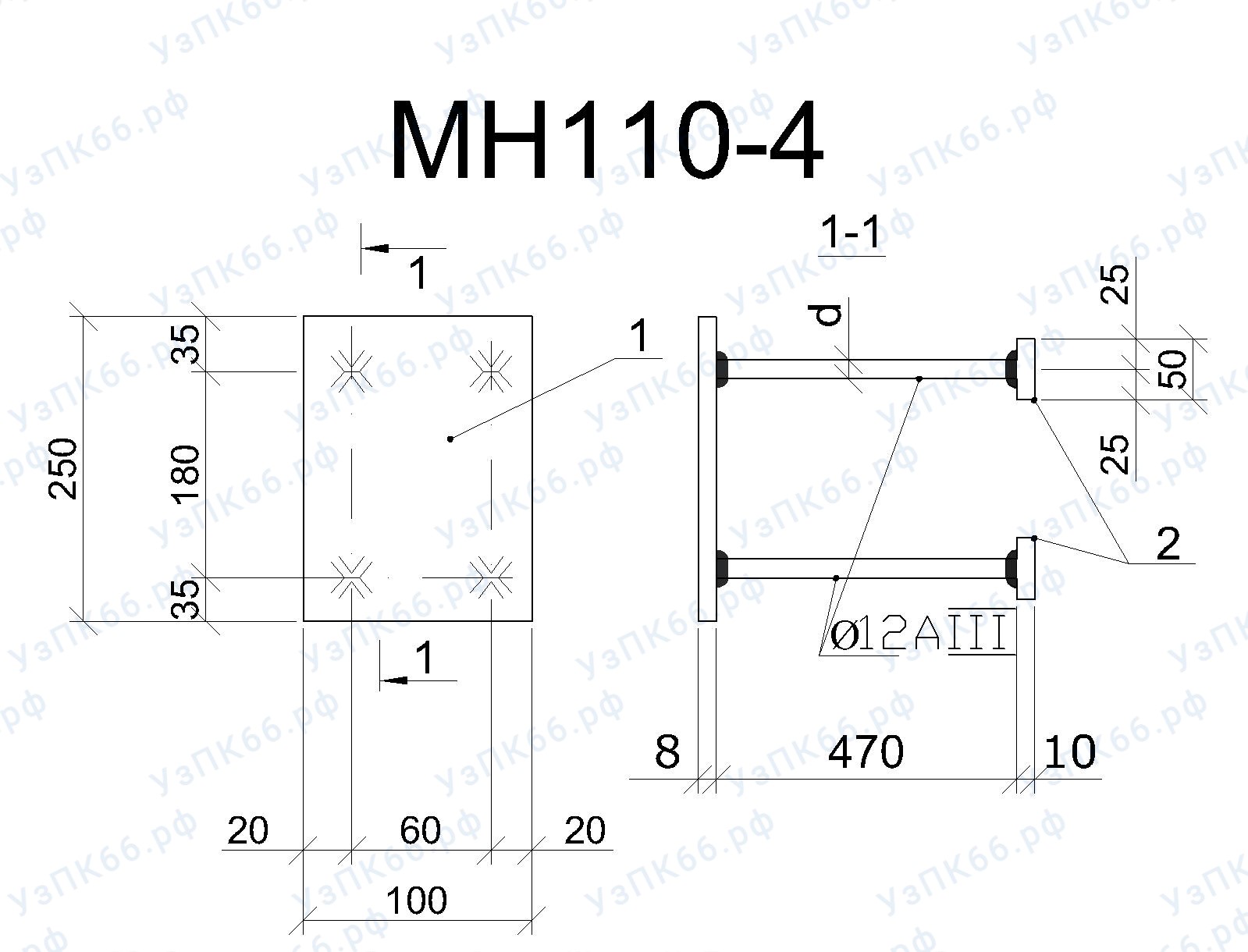 Изделие закладное МН 110-4