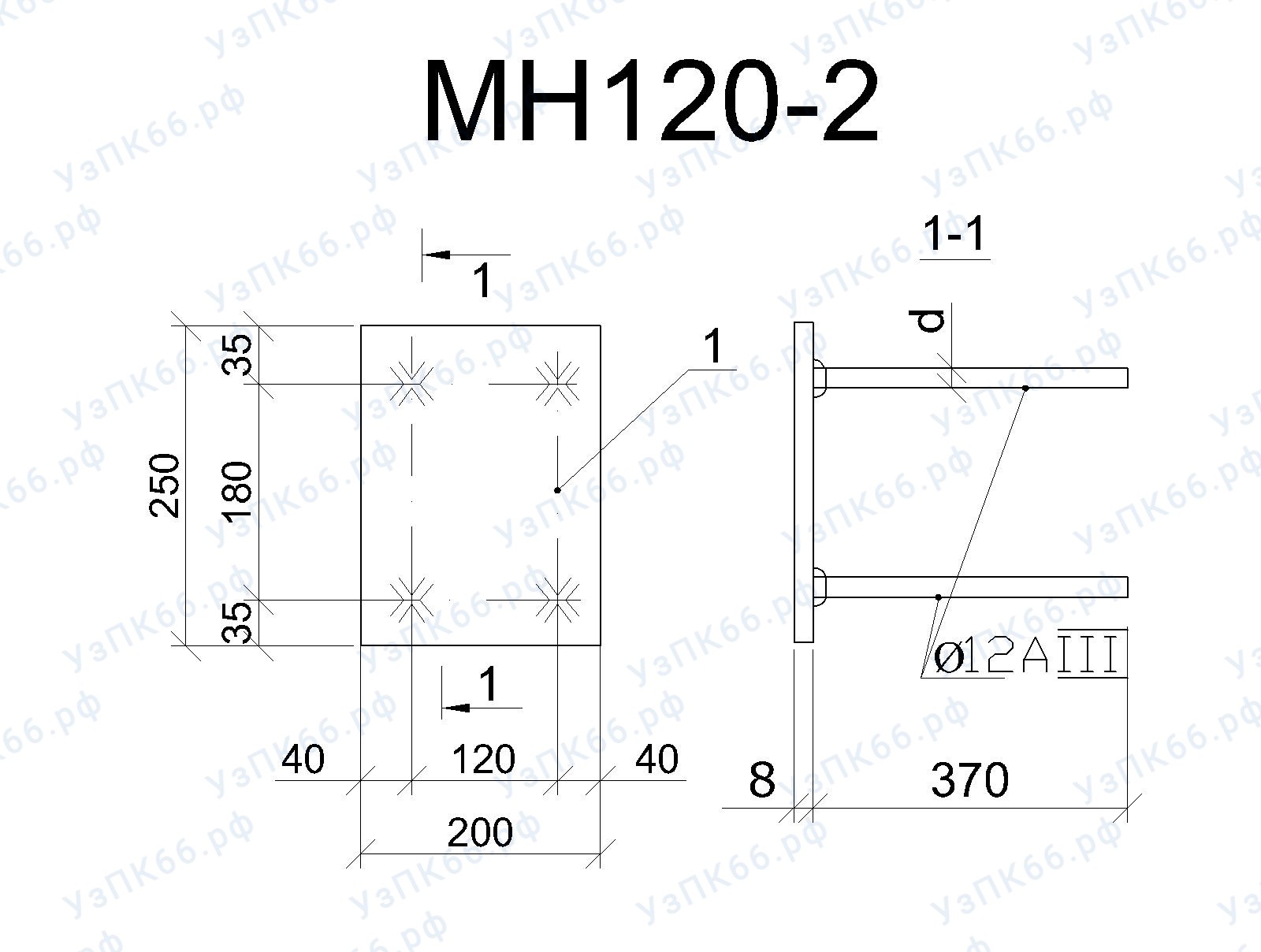 Изделие закладное МН 120-2