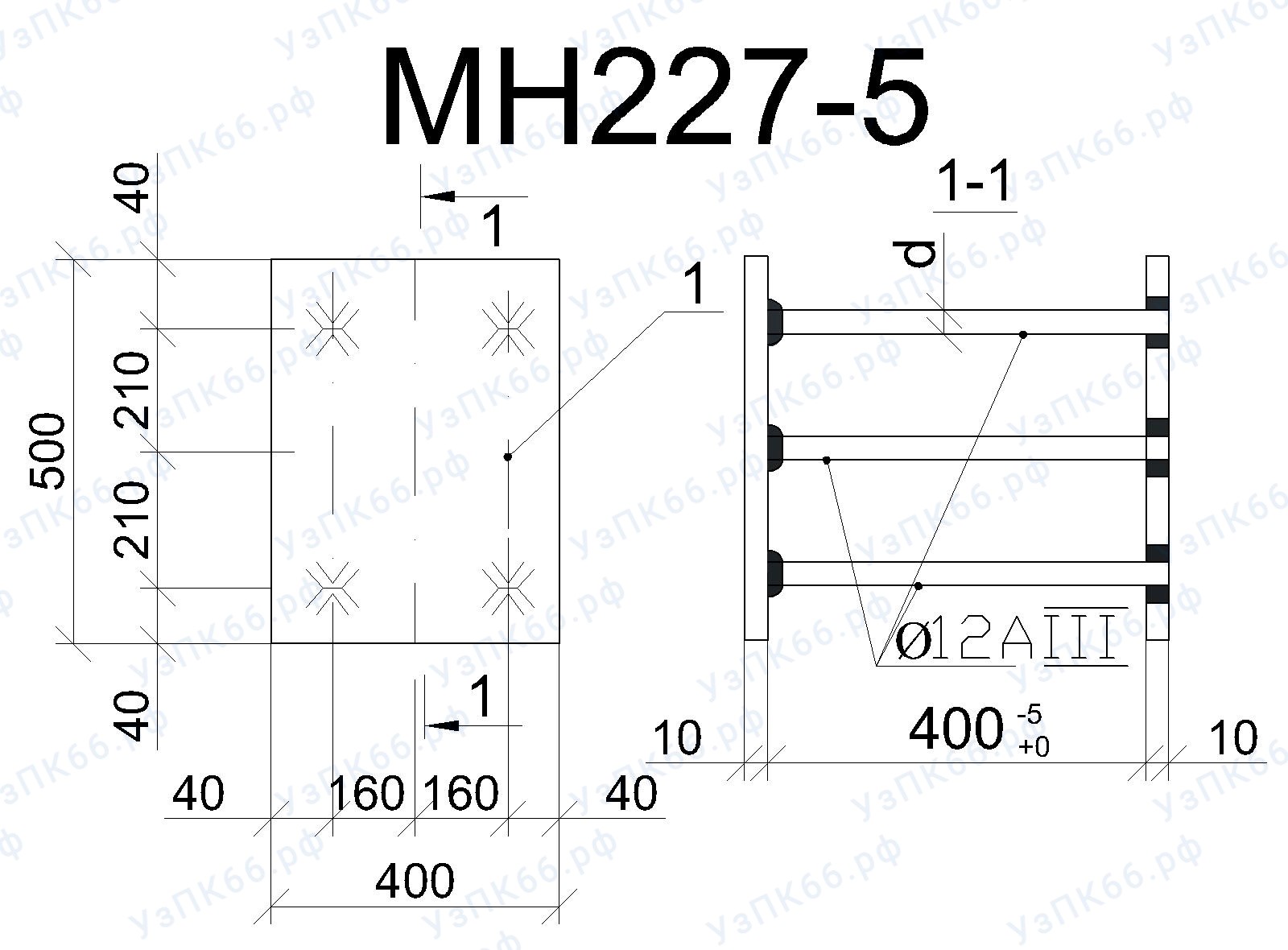 Изделие закладное МН 227-5