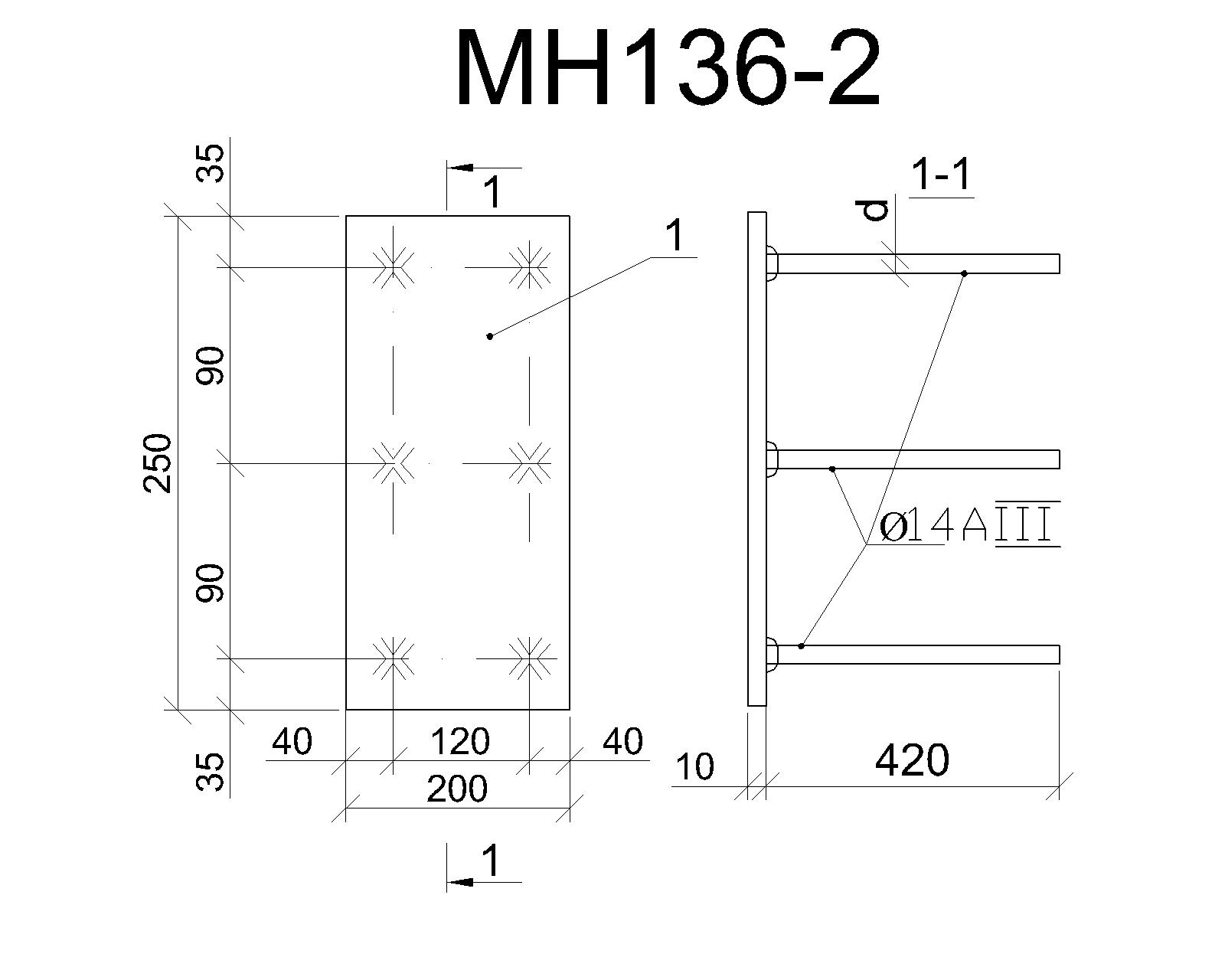 Изделие закладное МН 136-2