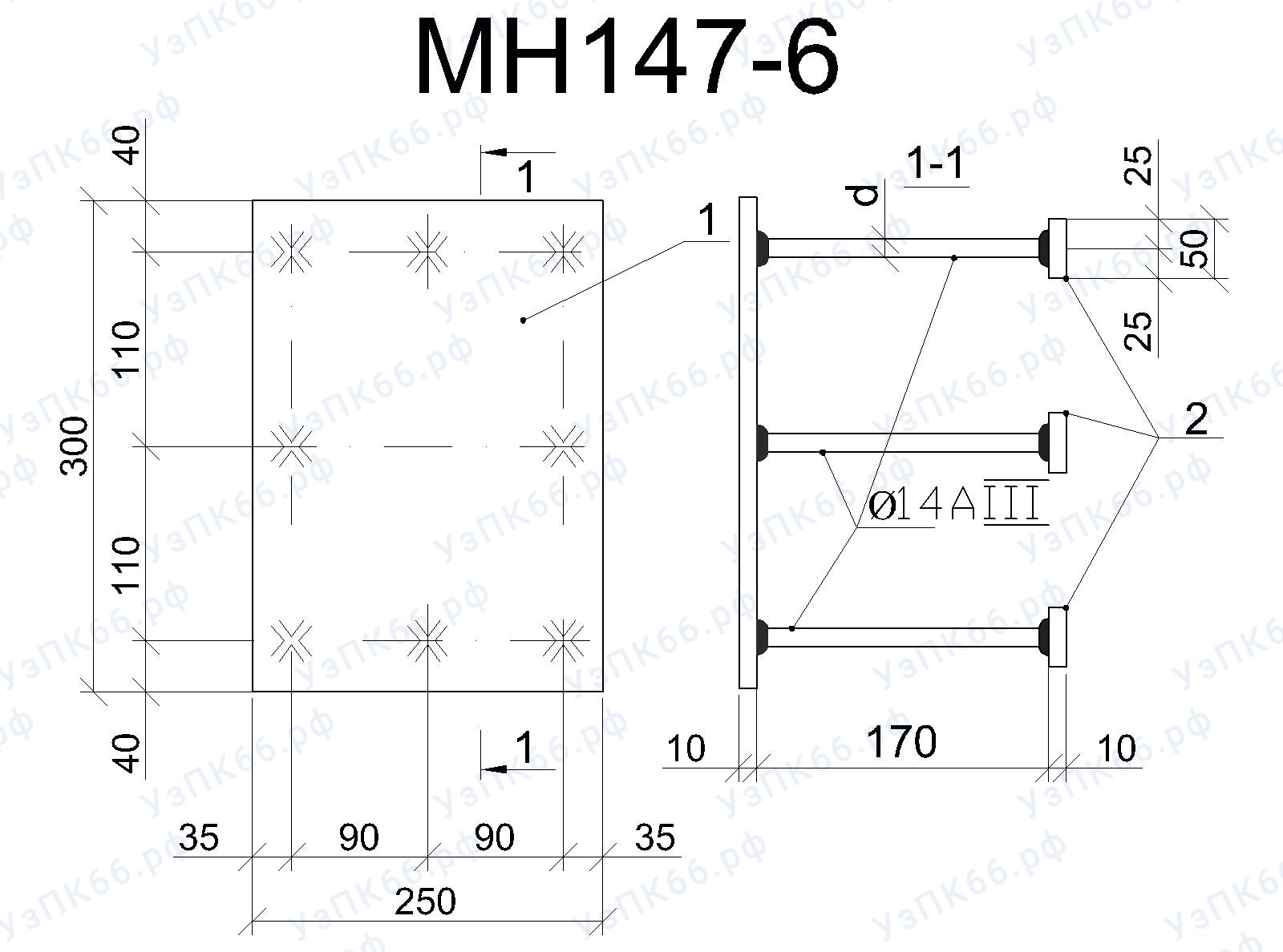 Изделие закладное МН 147-6
