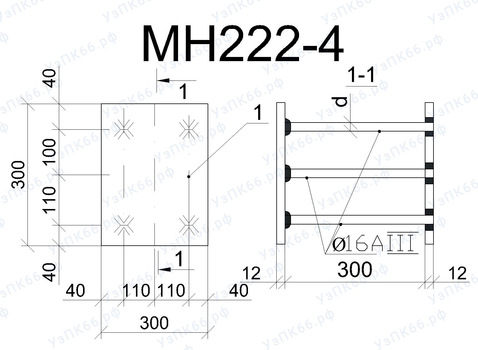 Изделие закладное МН 222-4