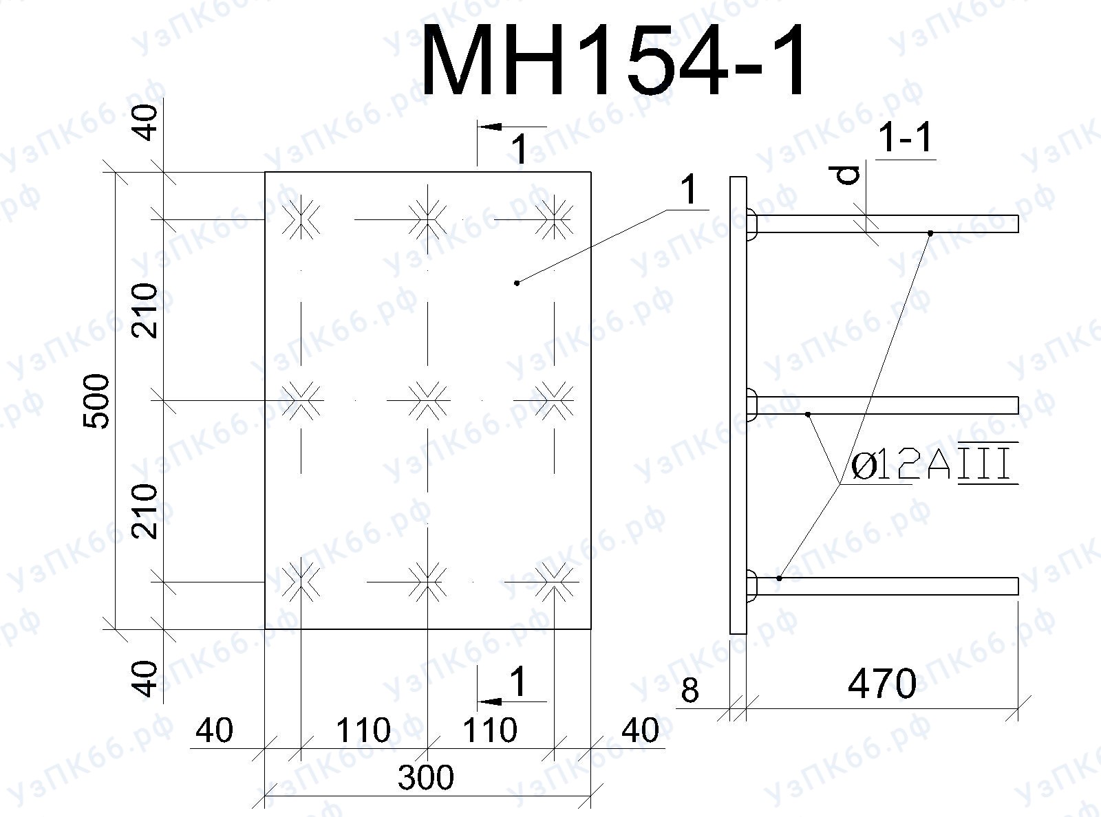 Изделие закладное МН 154-1