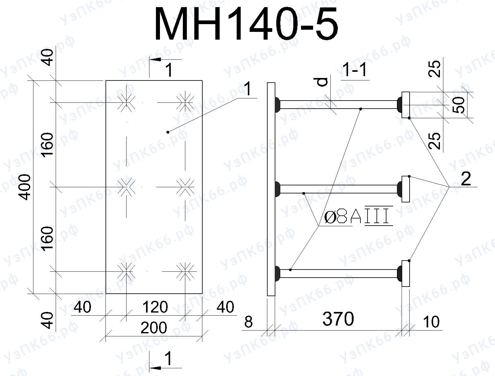 Изделие закладное МН 140-5
