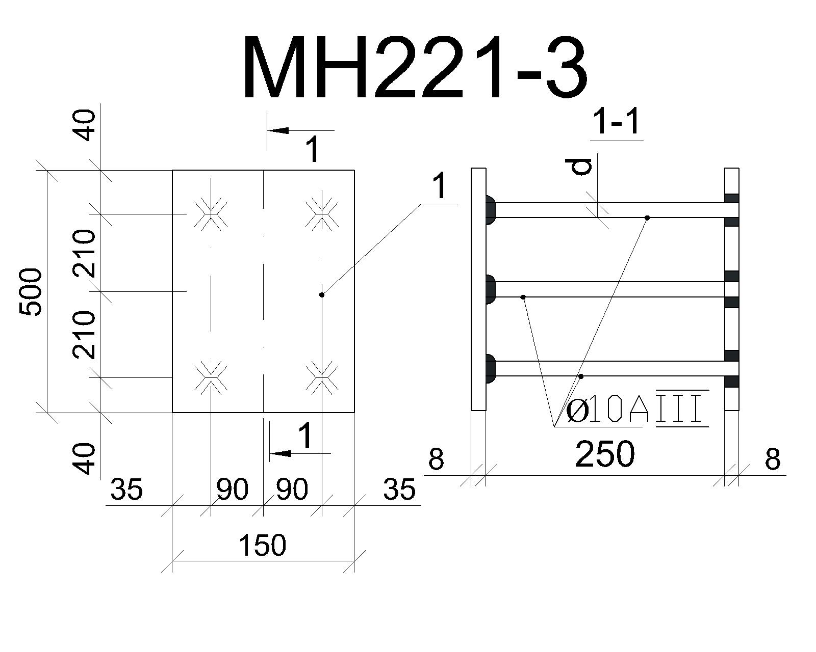 Изделие закладное МН 221-3
