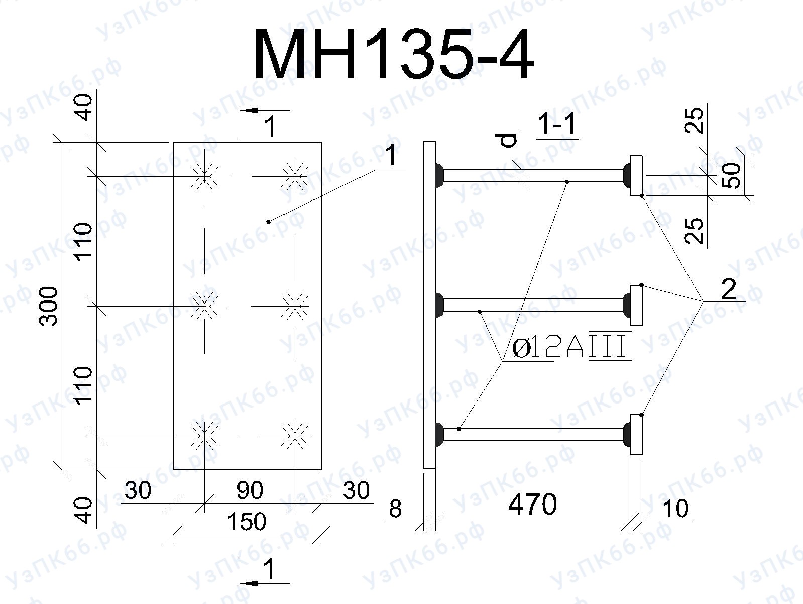 Изделие закладное МН 135-4