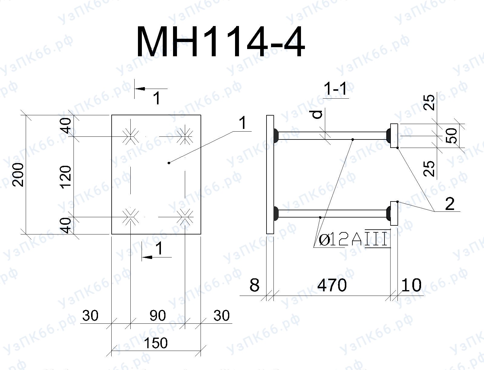 Изделие закладное МН 114-4