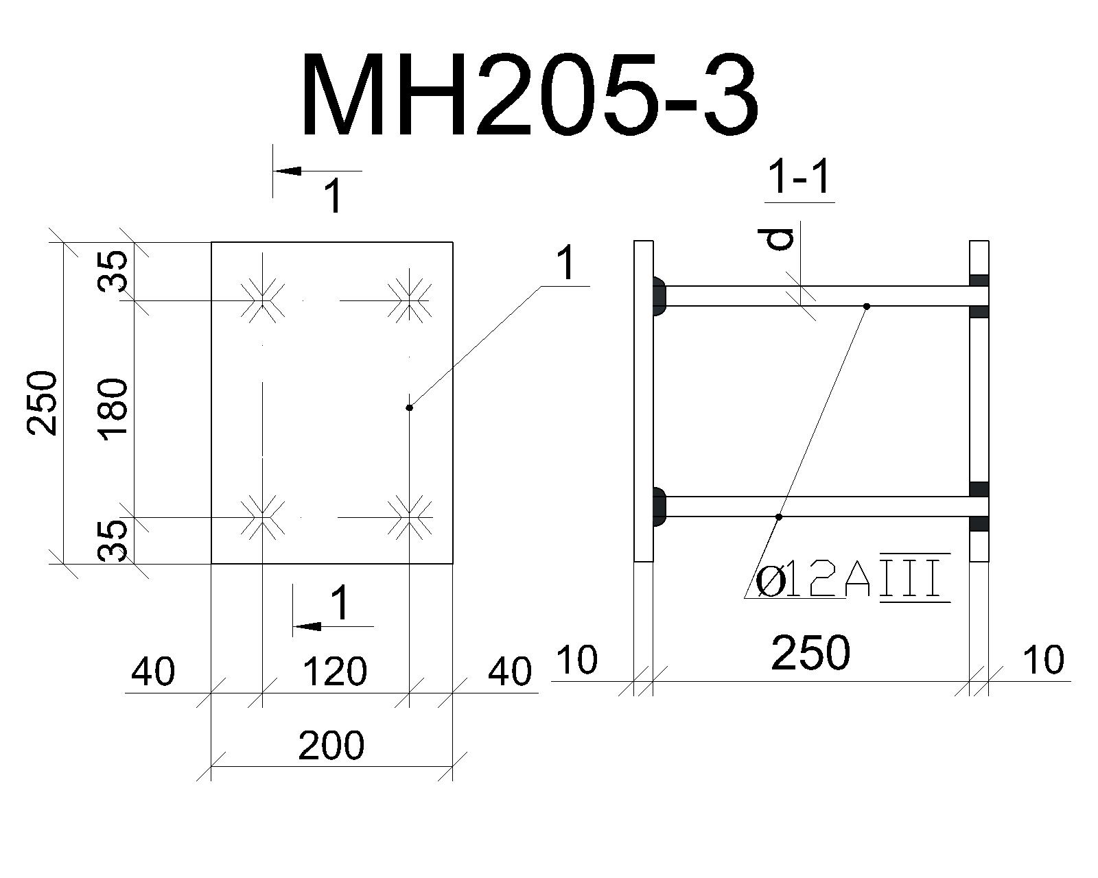 Изделие закладное МН 205-3