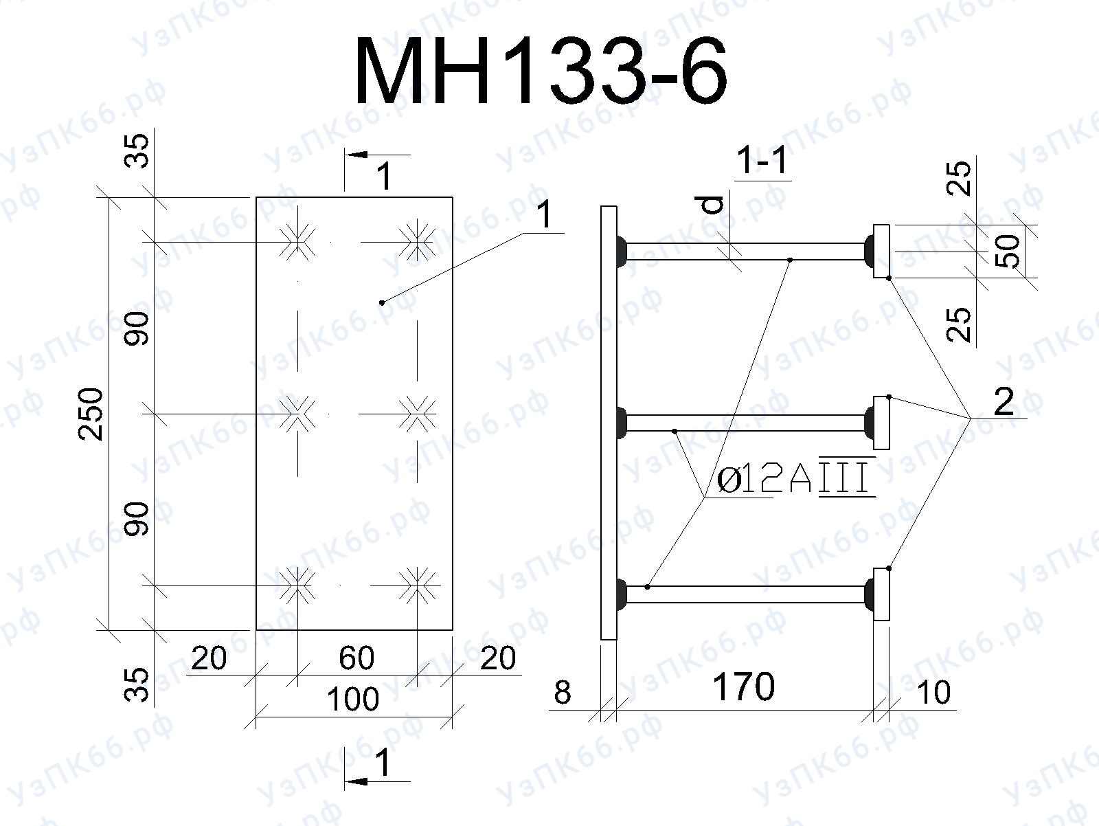 Изделие закладное МН 133-6