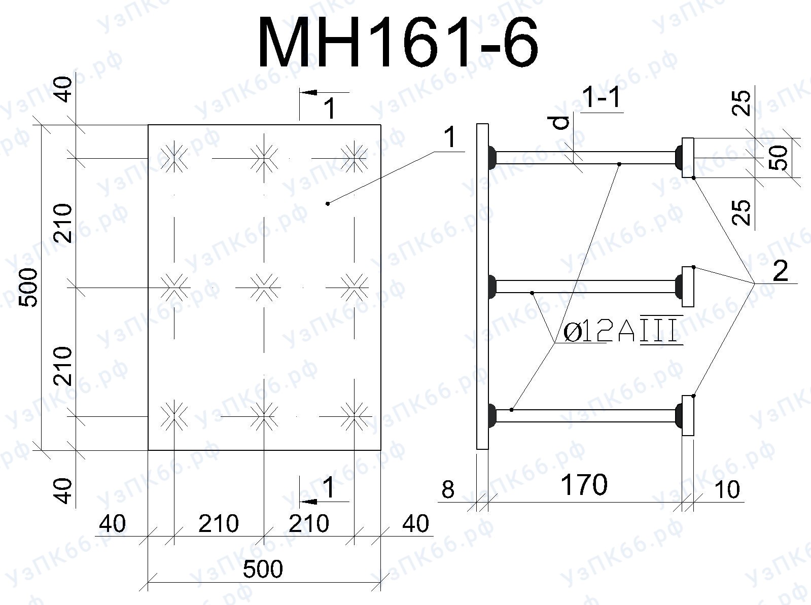 Изделие закладное МН 161-6