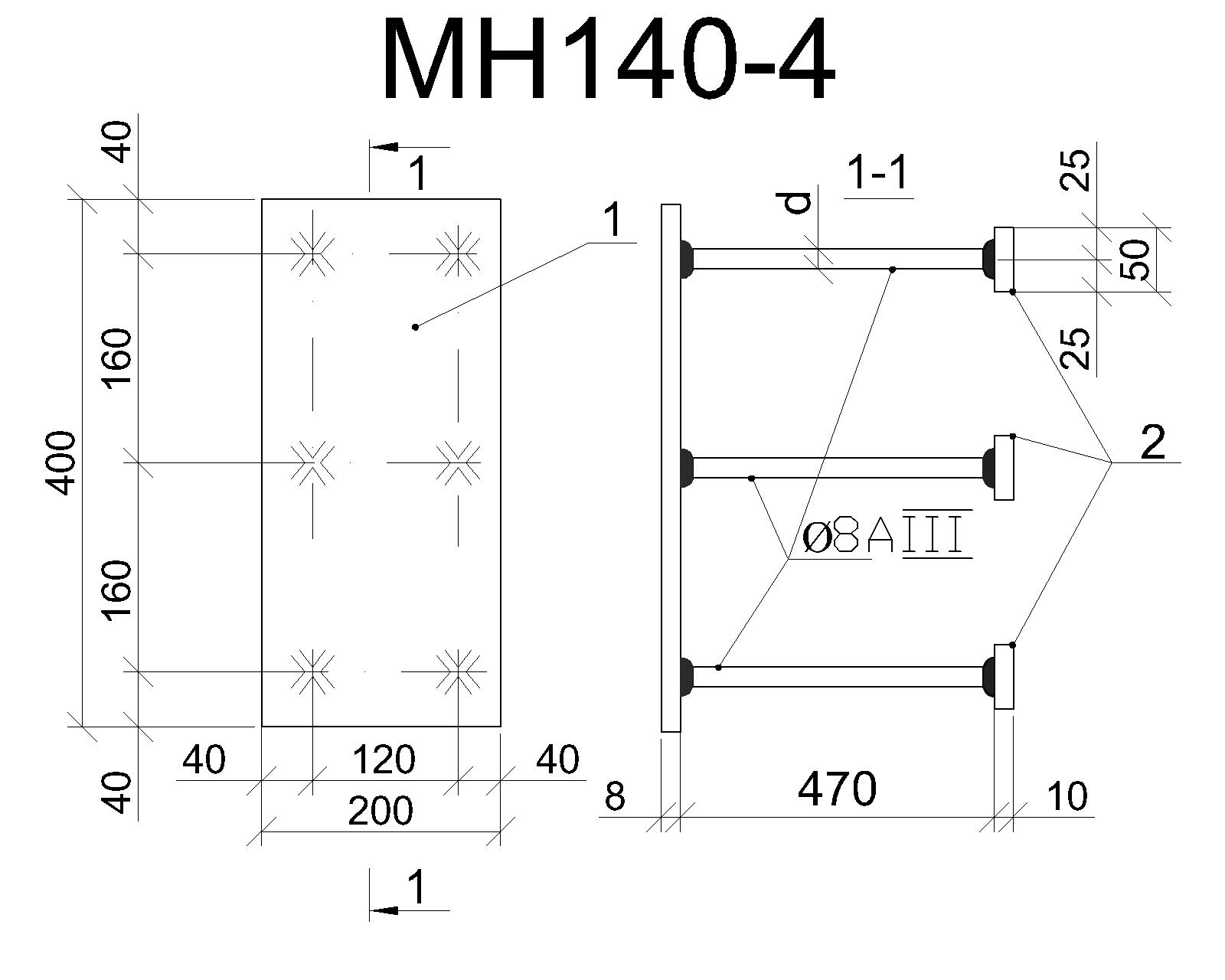Изделие закладное МН 140-4
