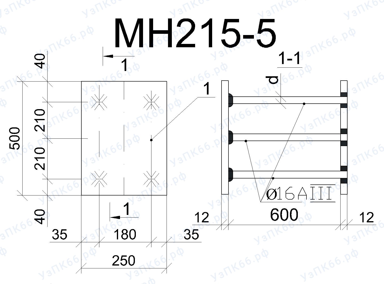 Изделие закладное МН 215-5