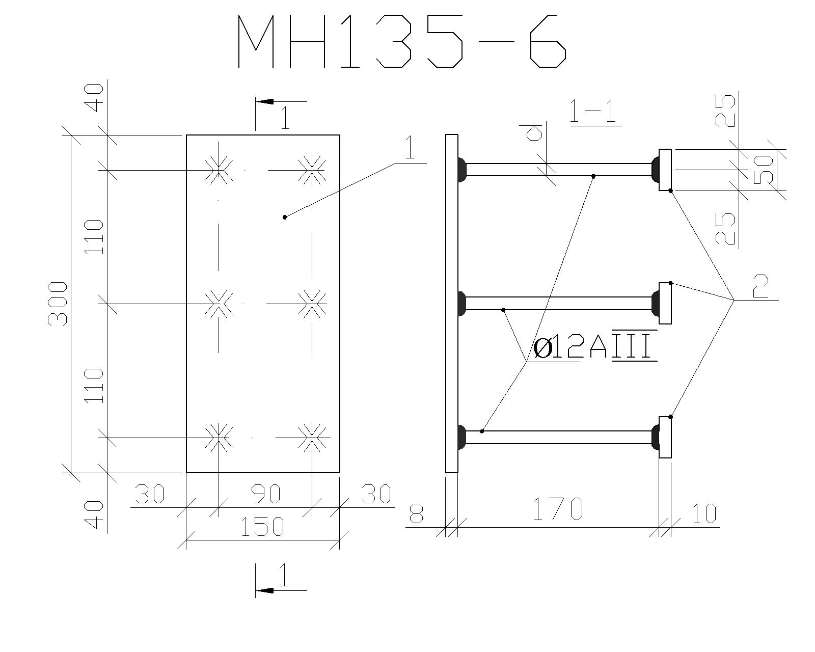 Изделие закладное МН 135-6