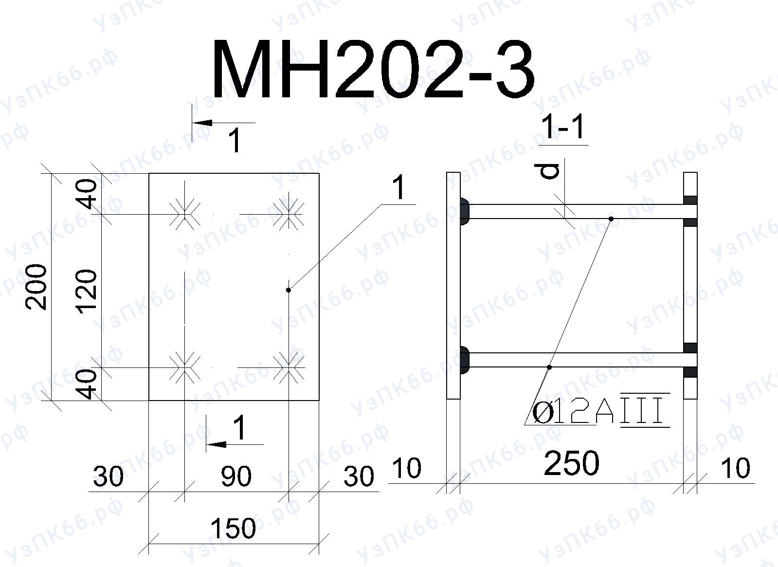 Изделие закладное МН 202-3