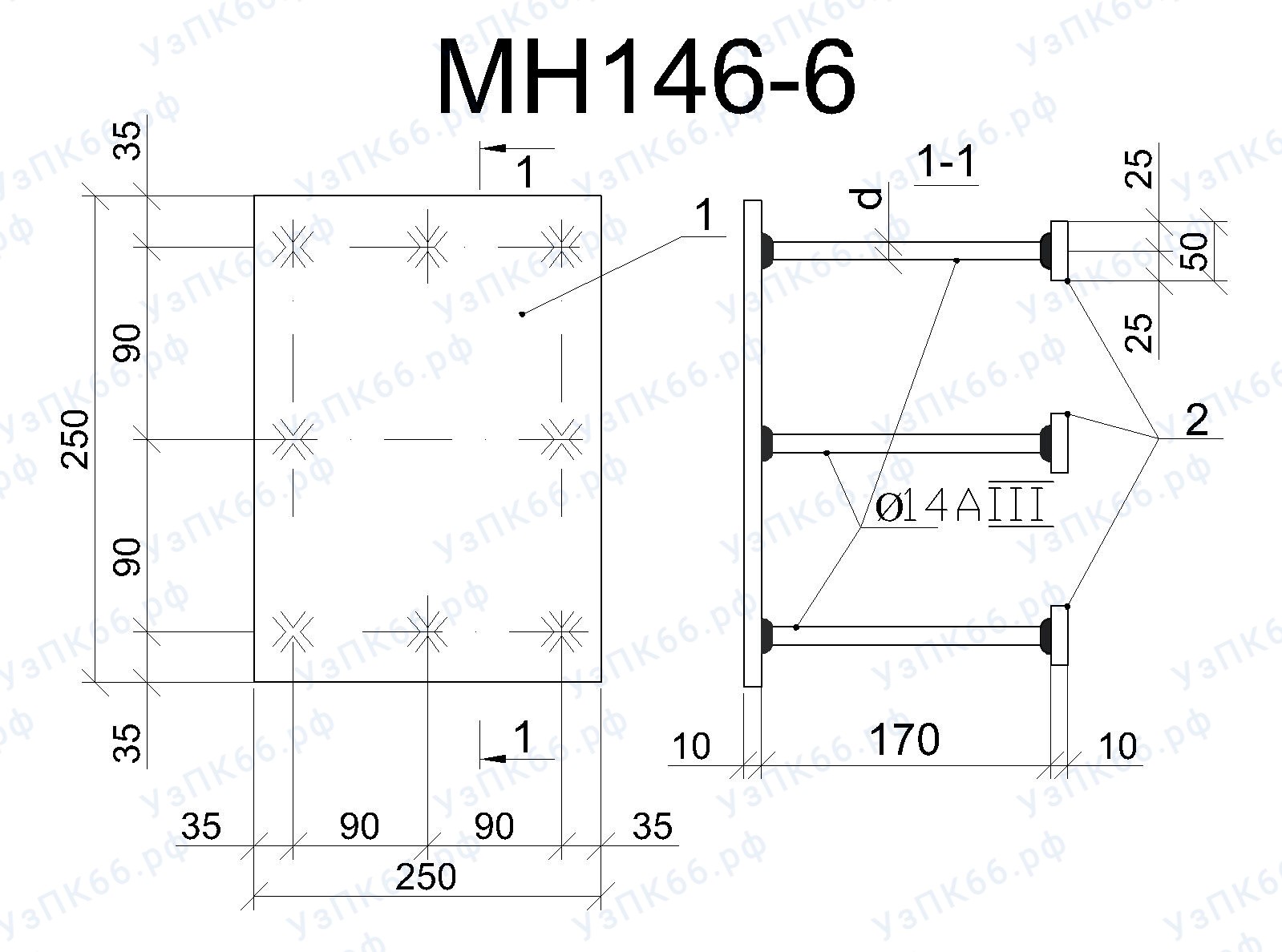 Изделие закладное МН 146-6