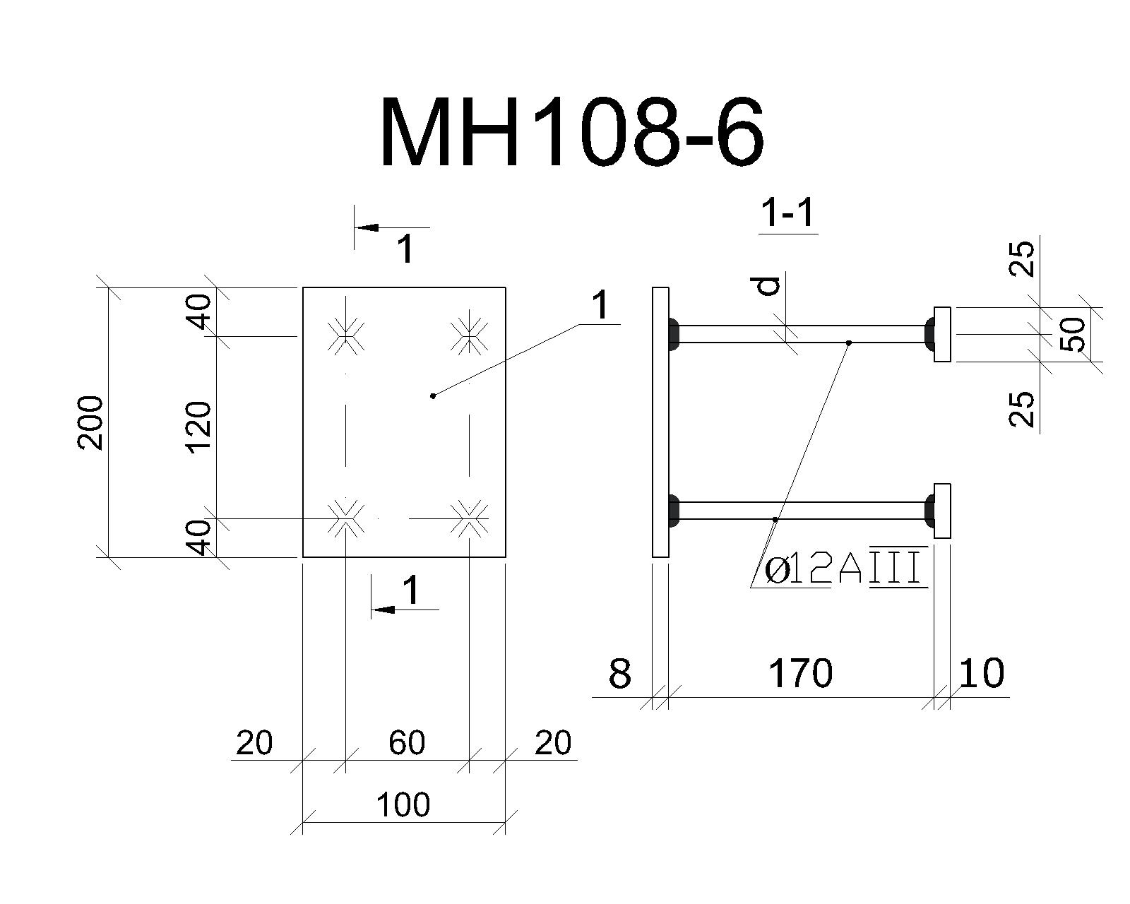 Изделие закладное МН 108-6