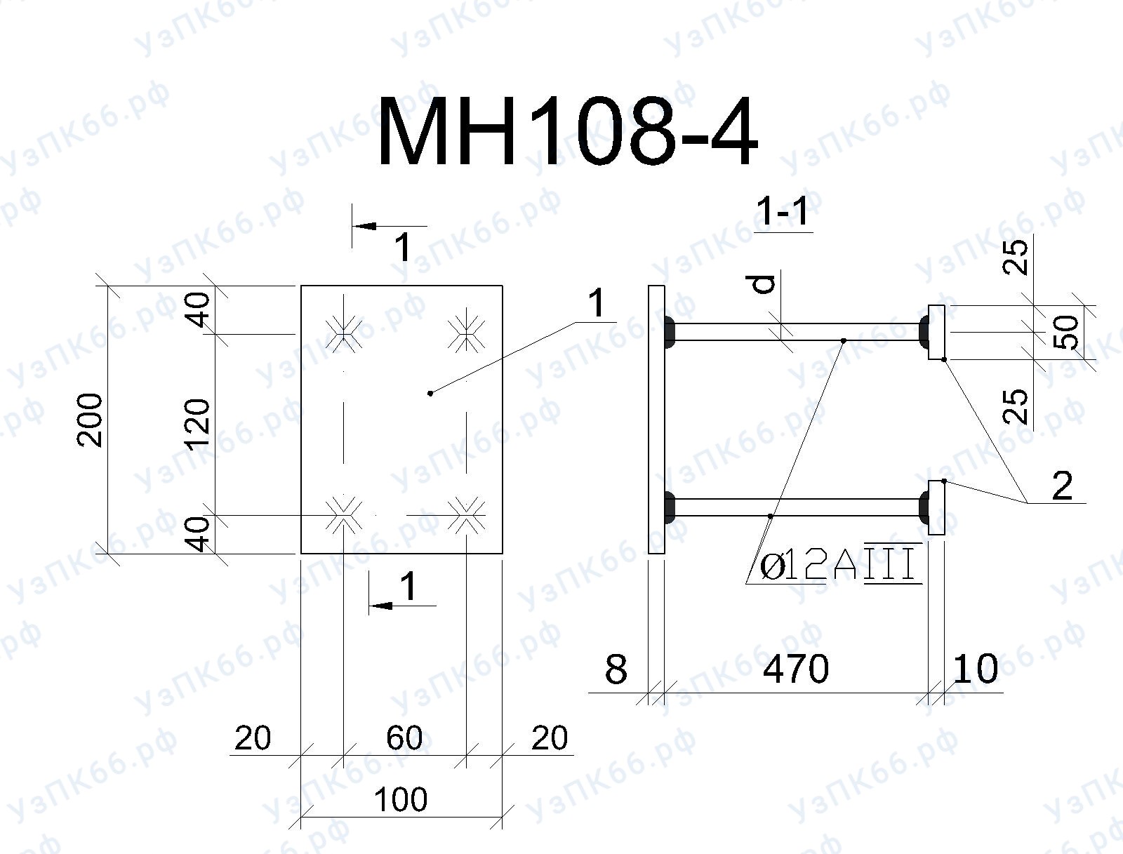 Изделие закладное МН 108-4