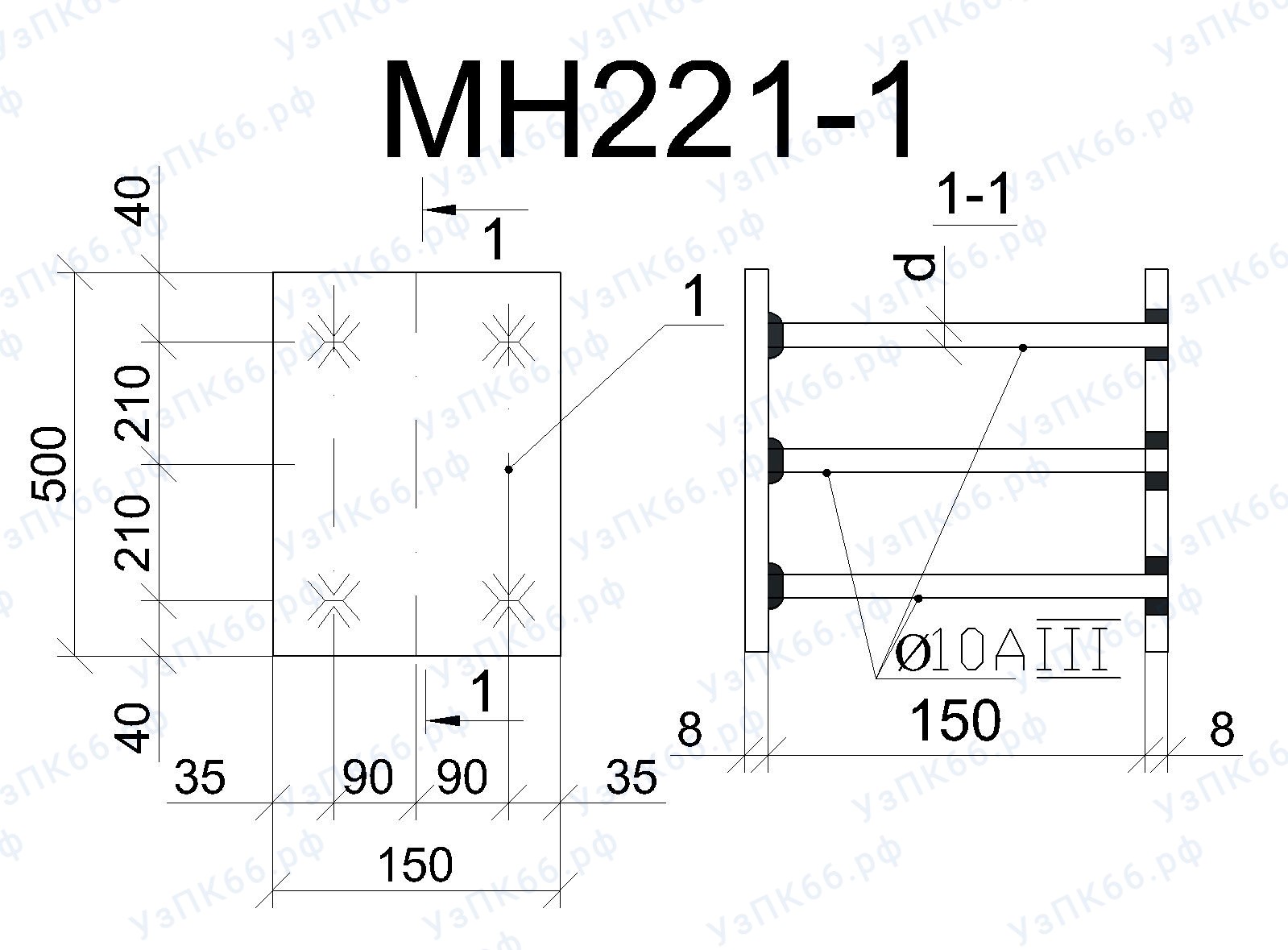 Изделие закладное МН 221-1