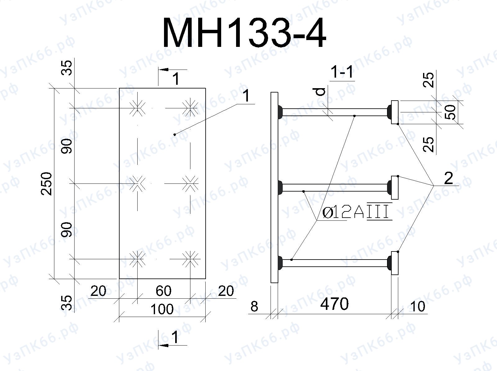 Изделие закладное МН 133-4