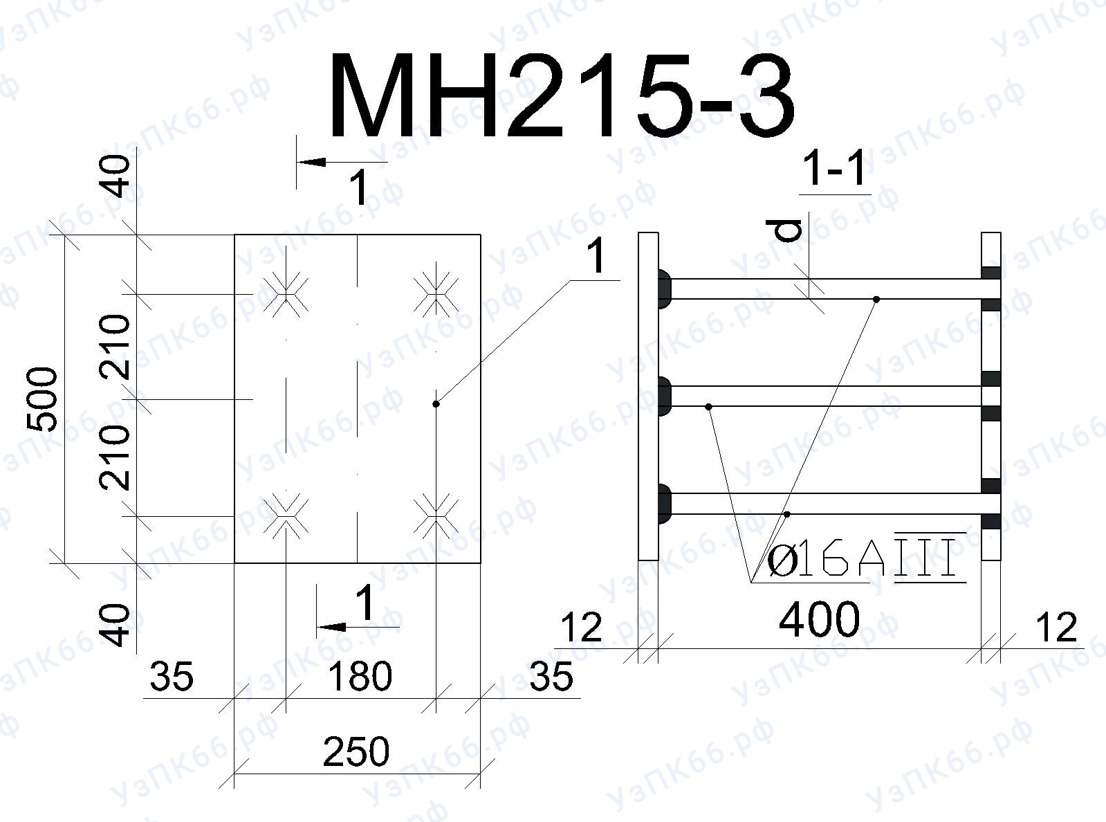 Изделие закладное МН 215-3