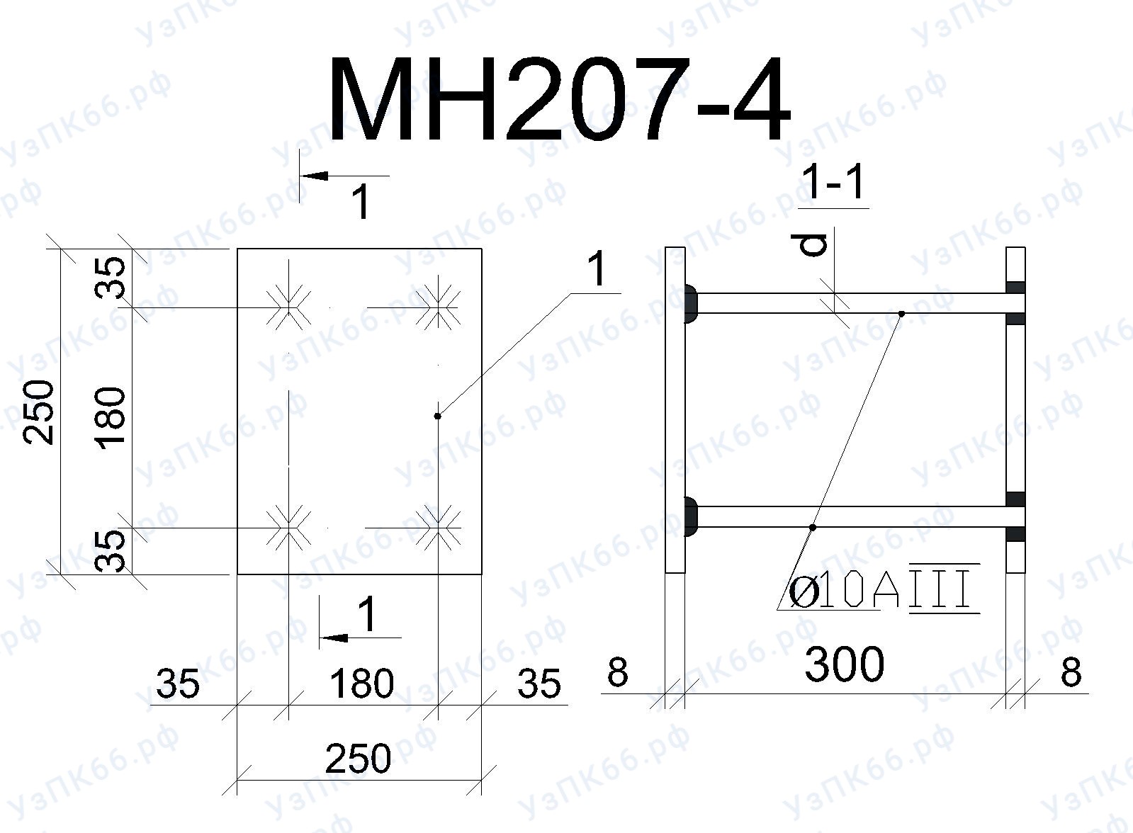 Изделие закладное МН 207-4