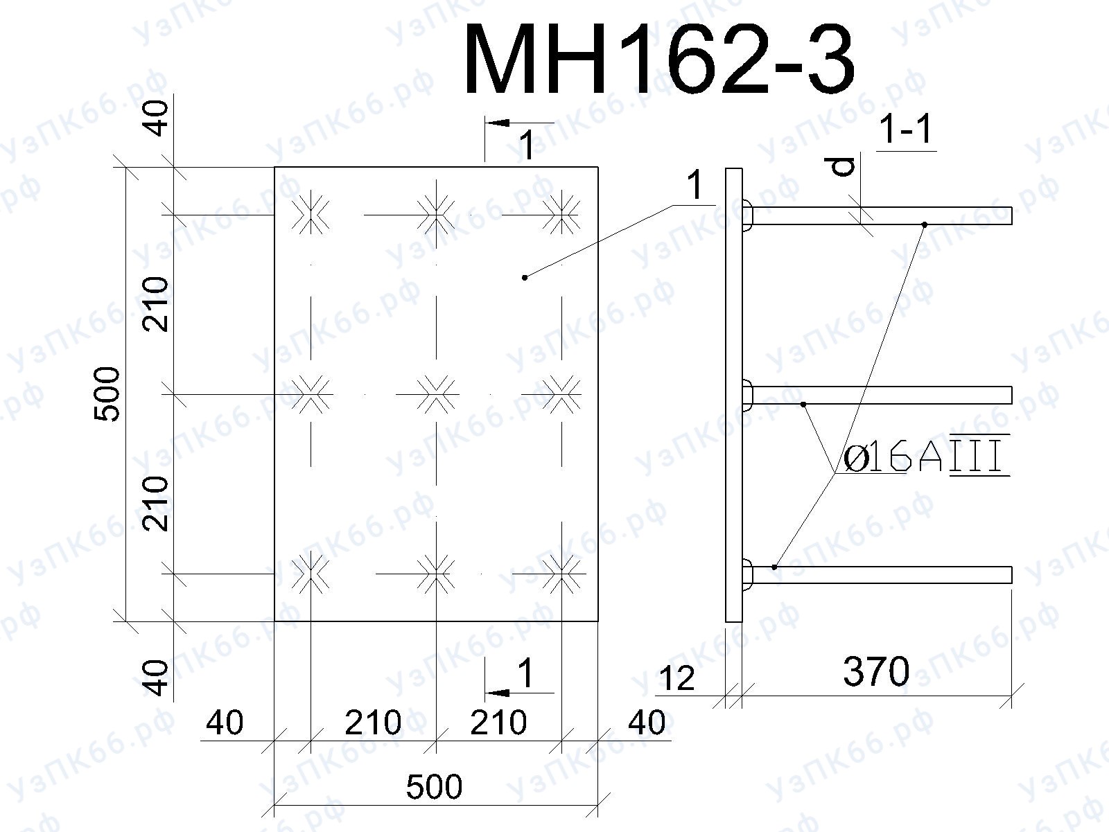 Изделие закладное МН 162-3