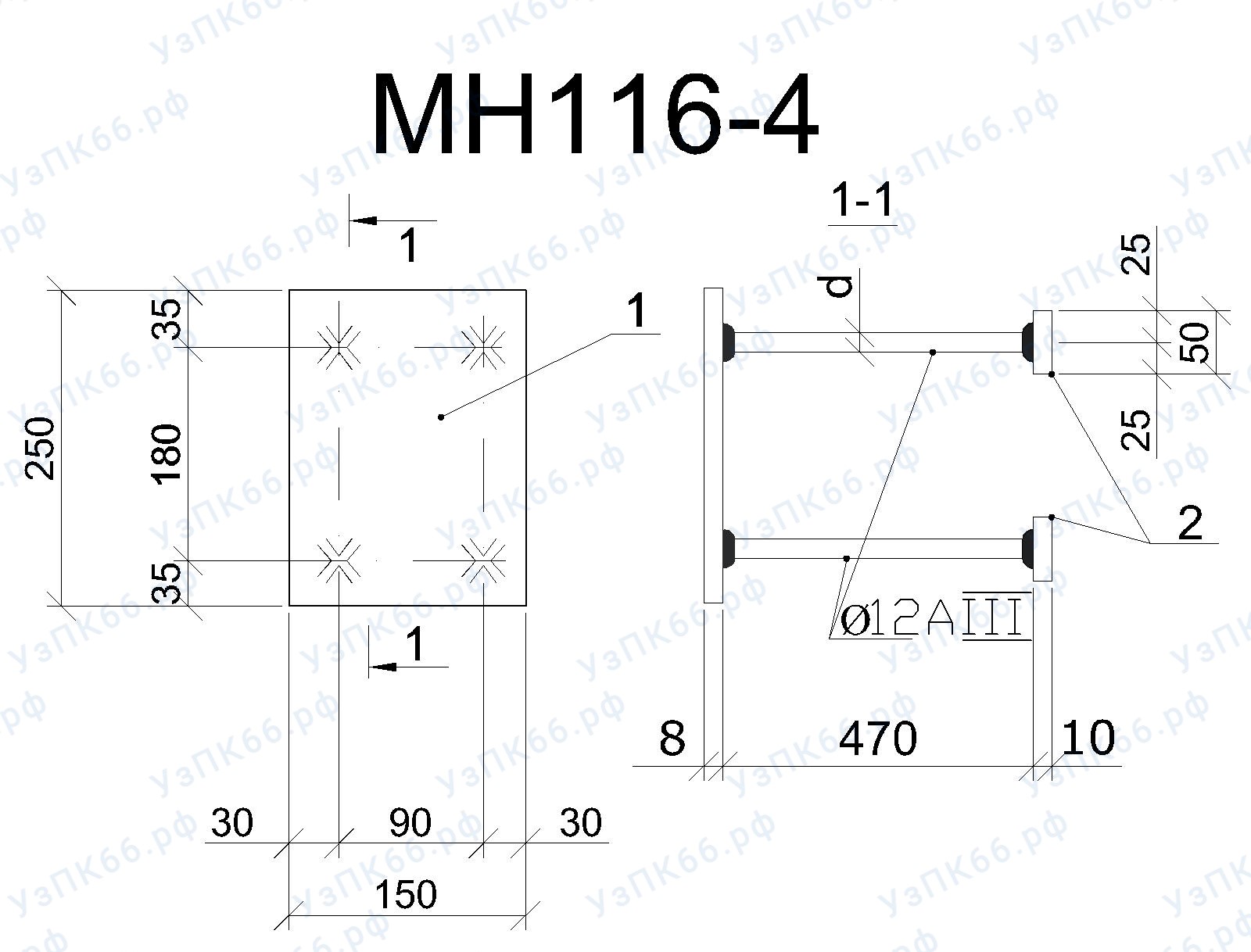 Изделие закладное МН 116-4
