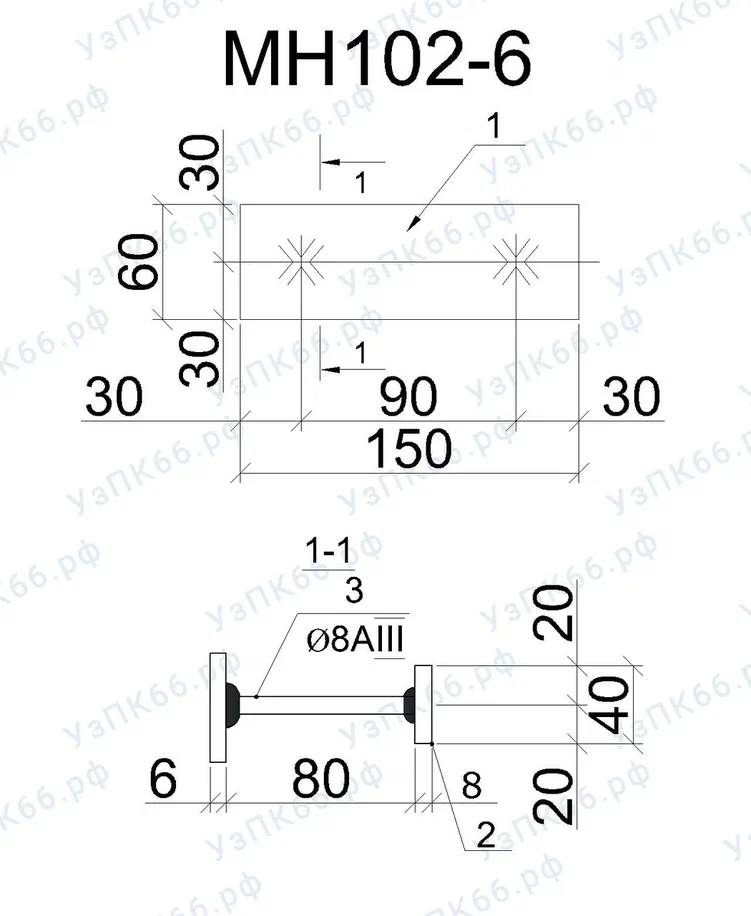Изделие закладное МН 102-6