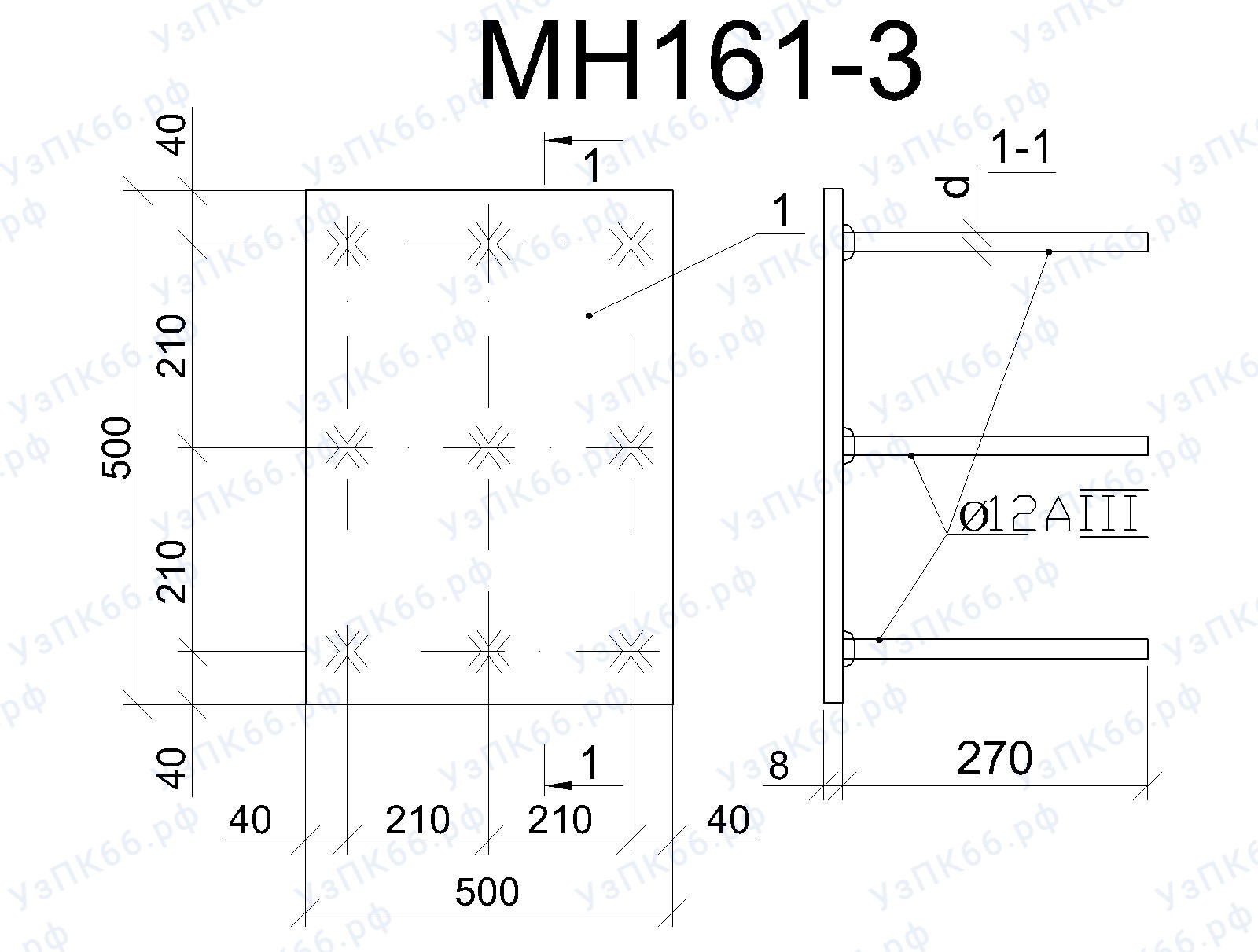 Изделие закладное МН 161-3