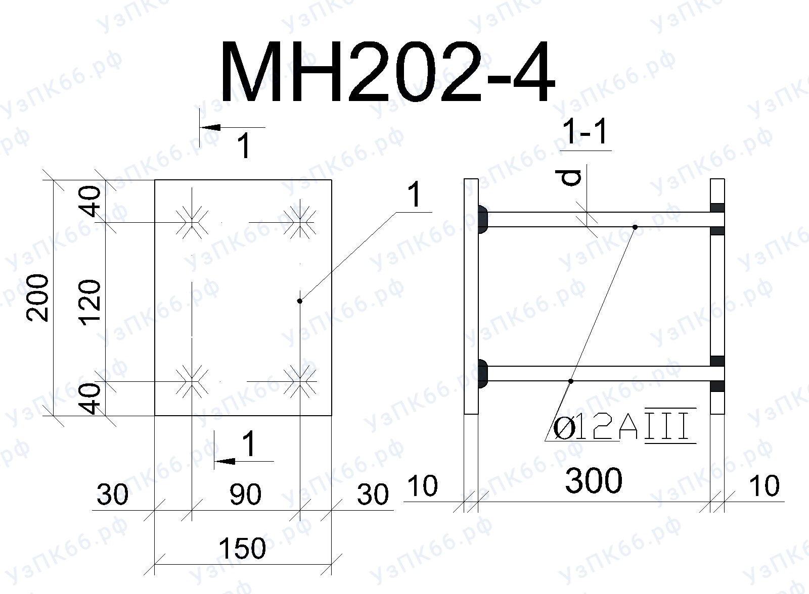 Изделие закладное МН 202-4