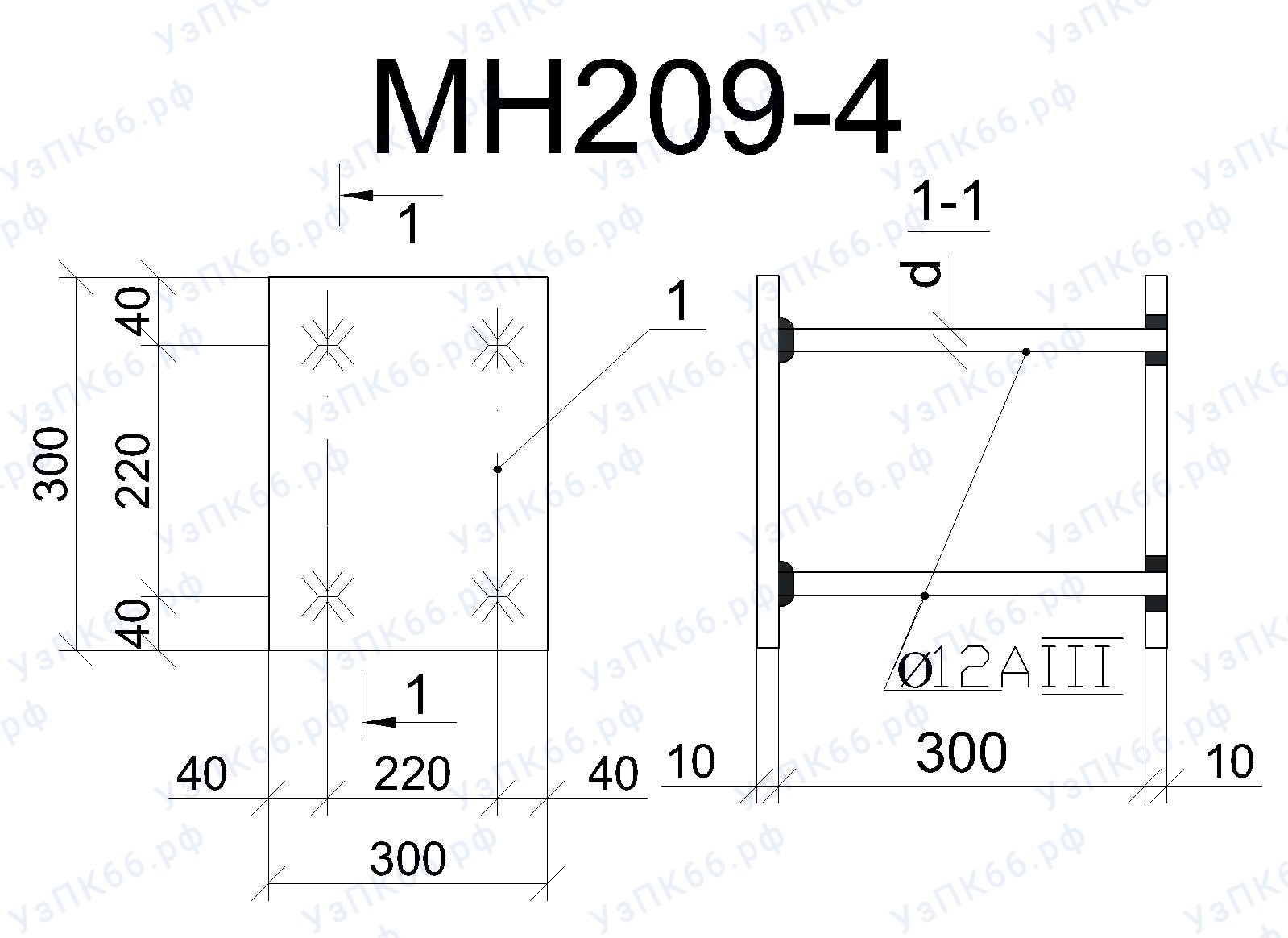 Изделие закладное МН 209-4