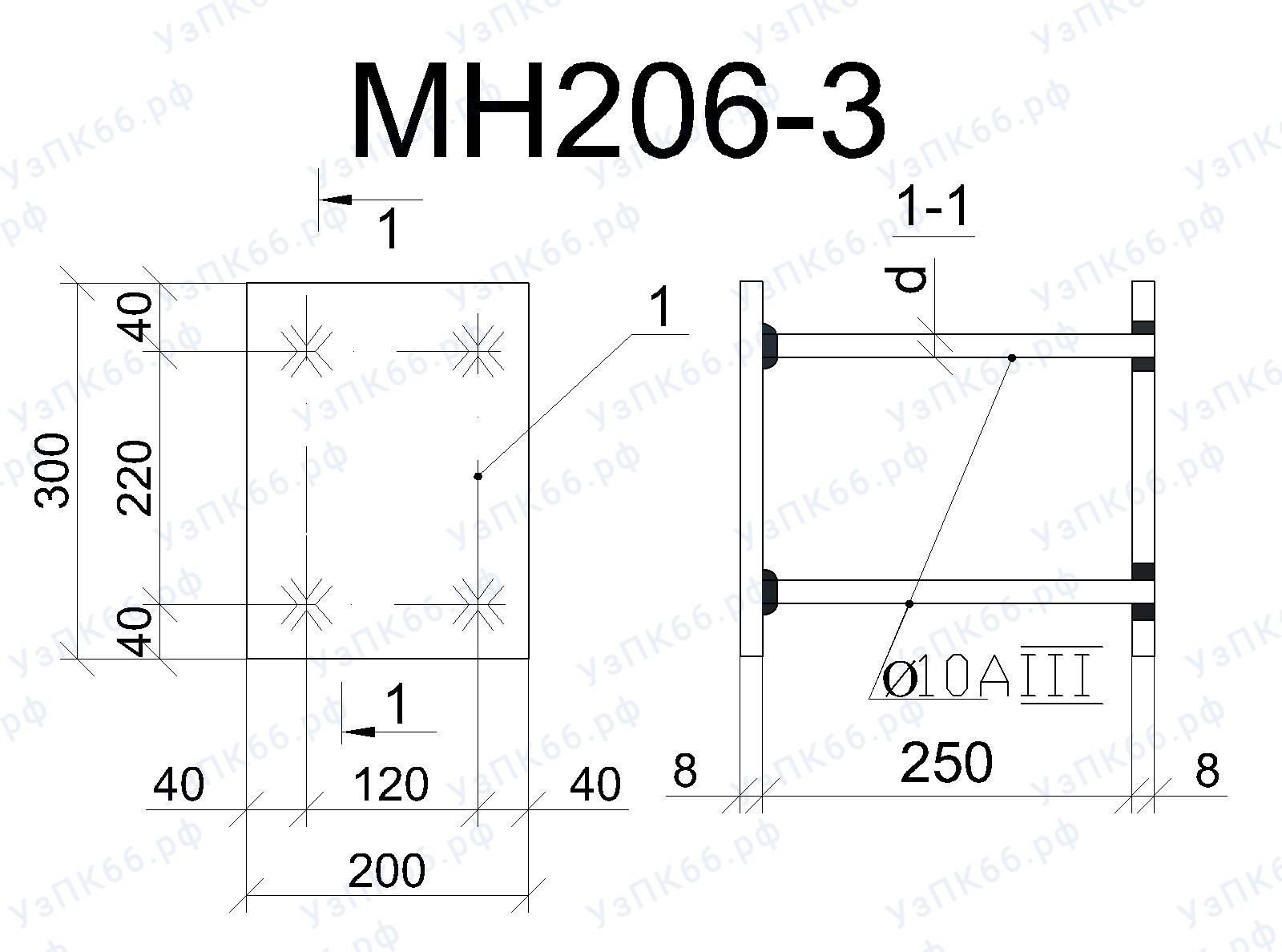 Изделие закладное МН 206-3
