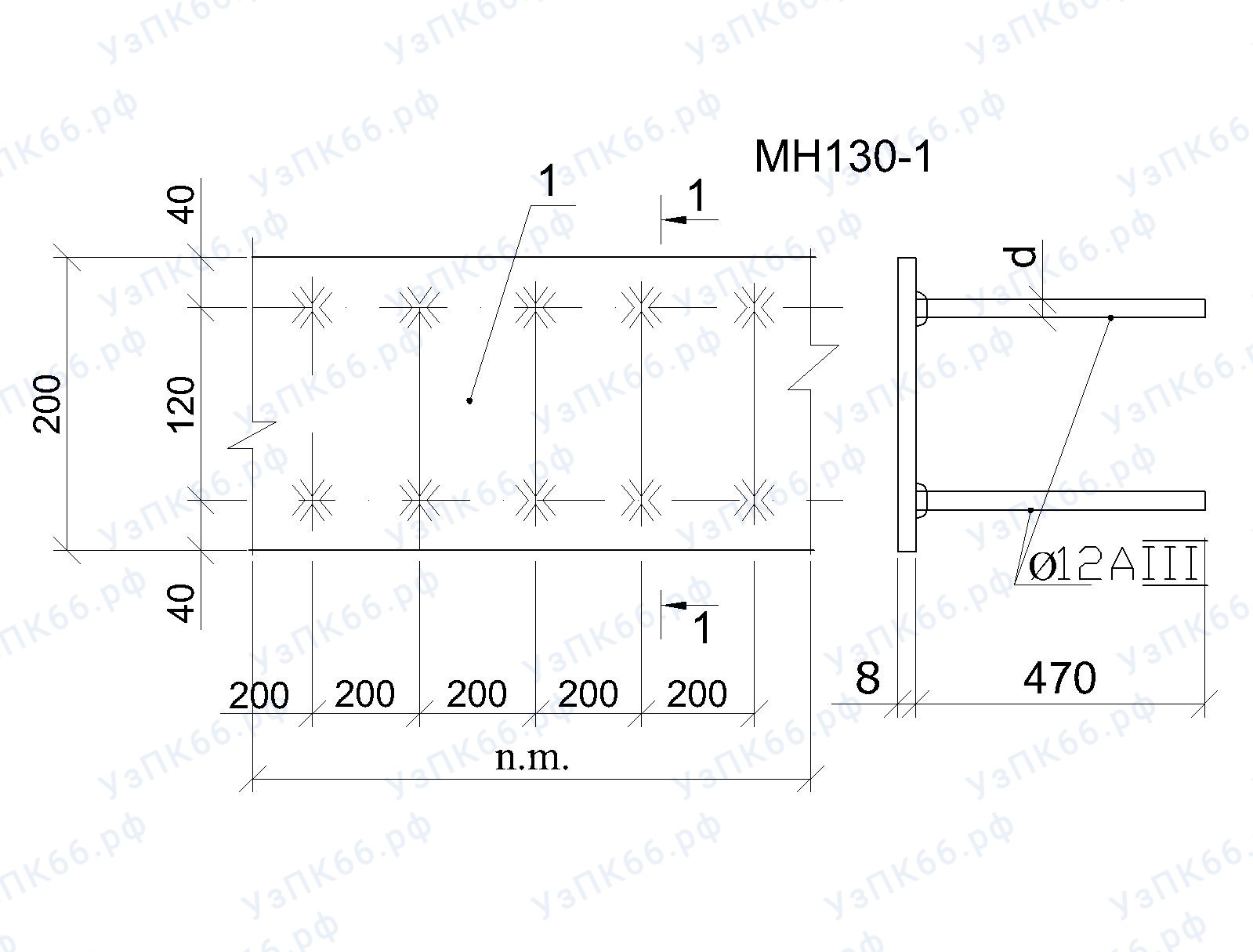 Изделие закладное МН 130-1