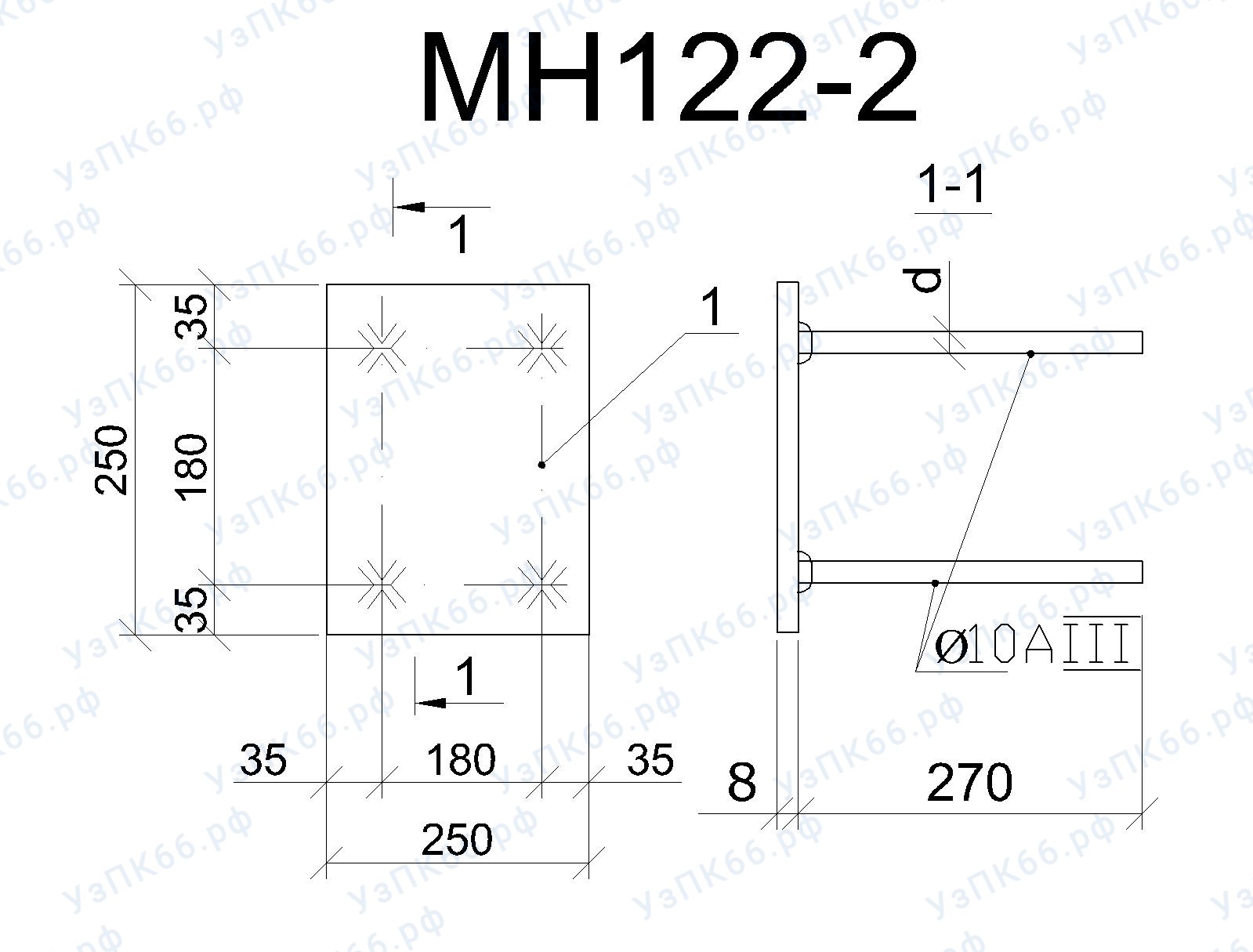 Изделие закладное МН 122-2