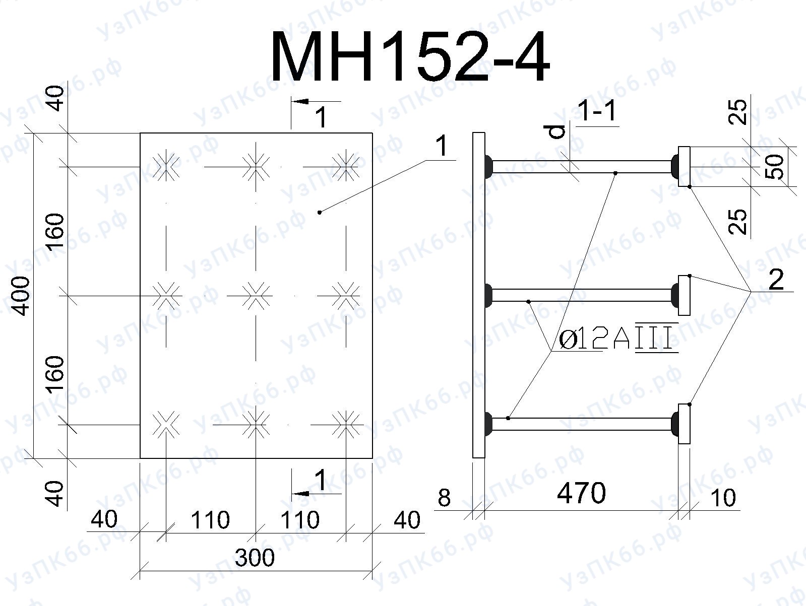Изделие закладное МН 152-4