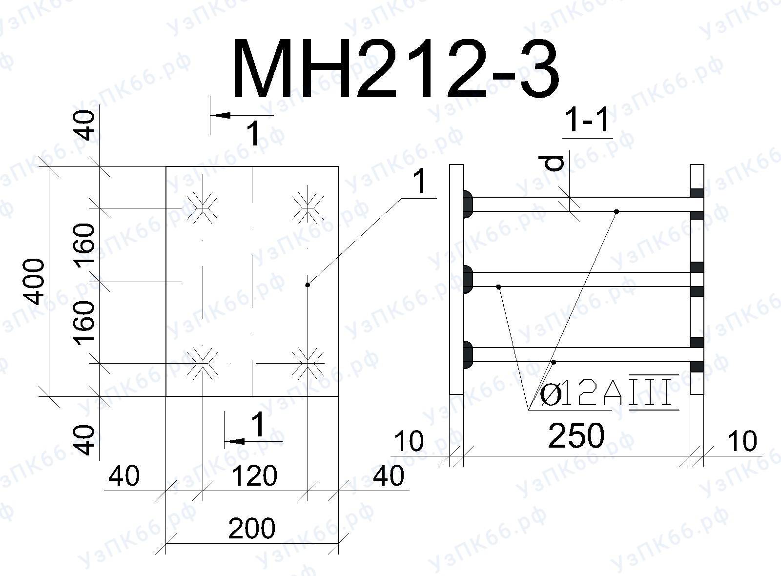 Изделие закладное МН 212-3