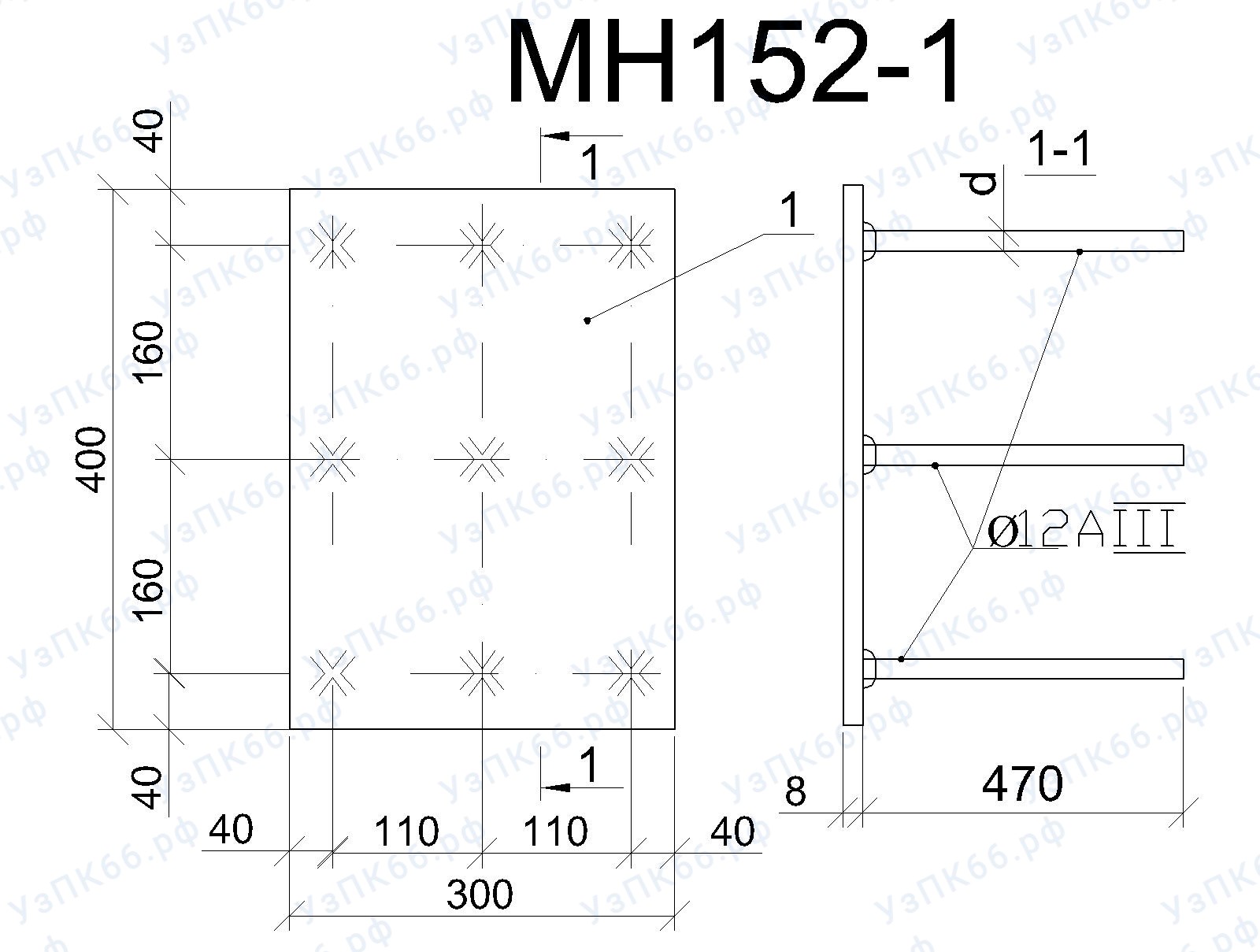 Изделие закладное МН 152-1