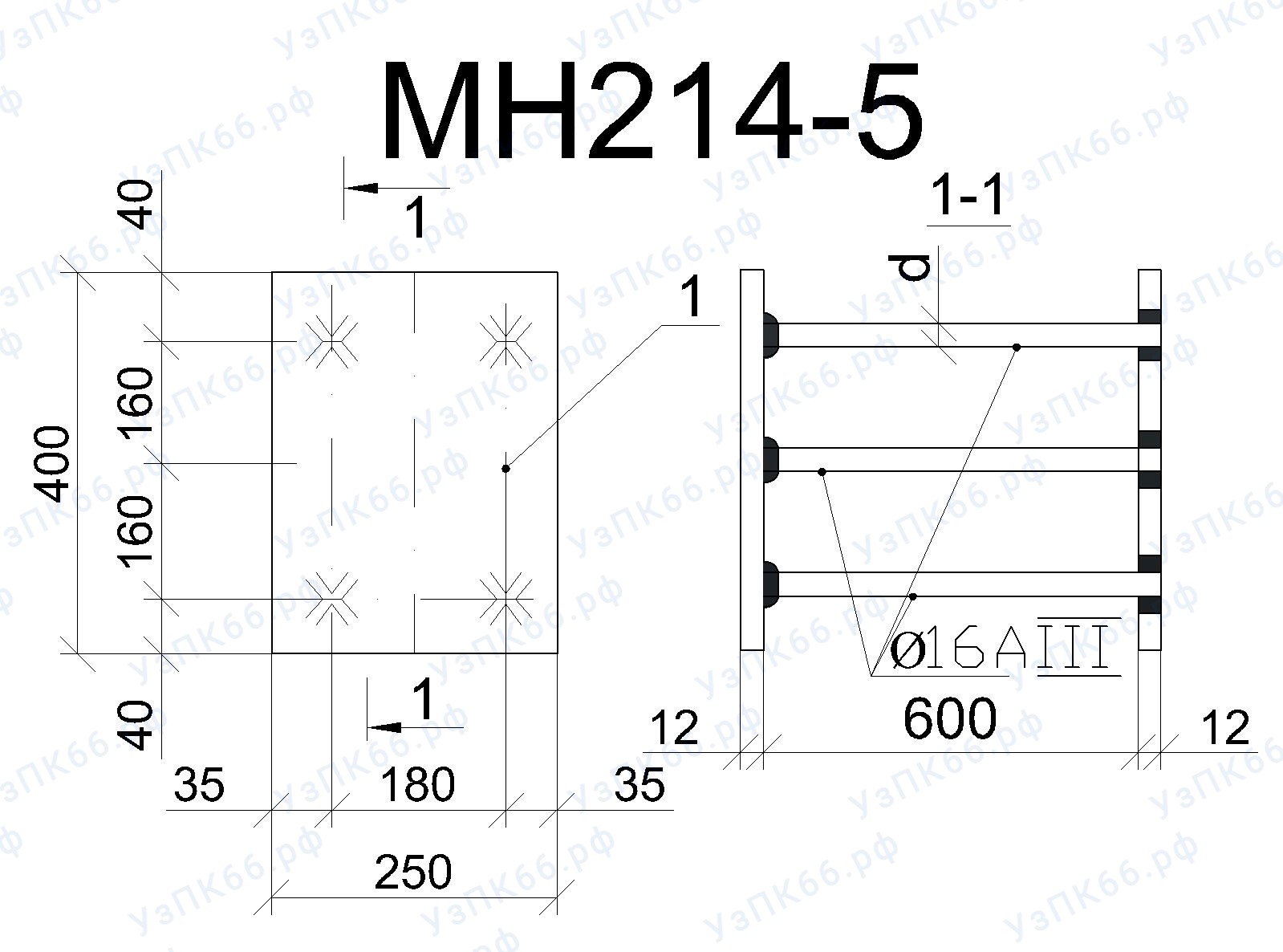 Изделие закладное МН 214-5