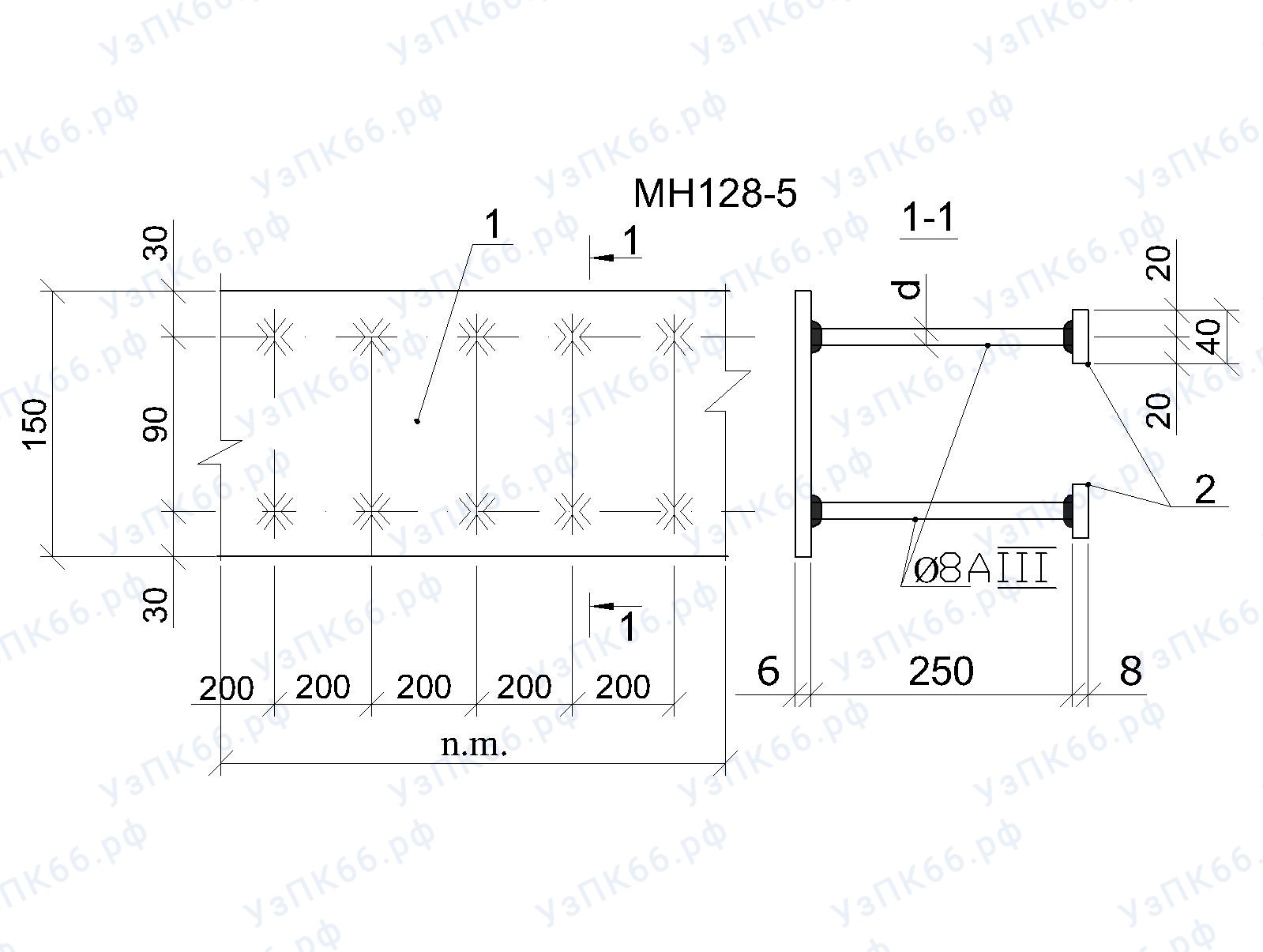 Изделие закладное МН 128-5