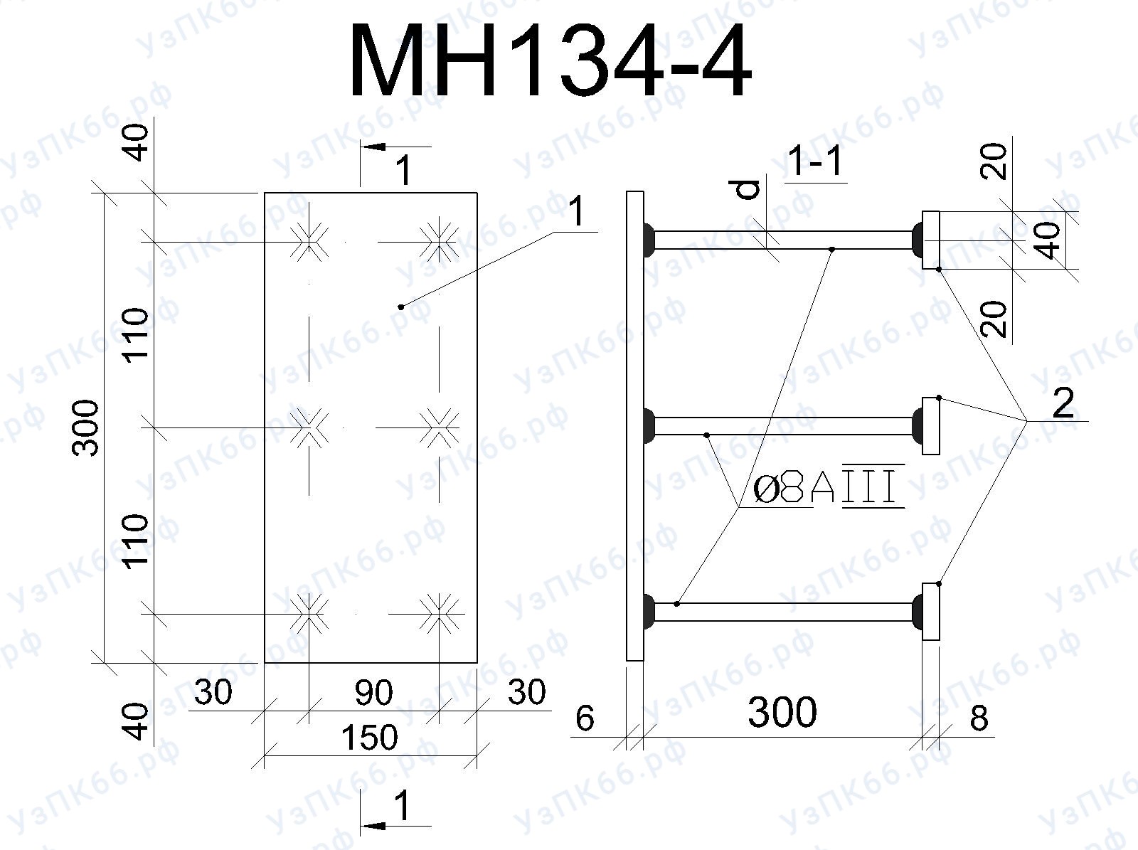 Изделие закладное МН 134-4