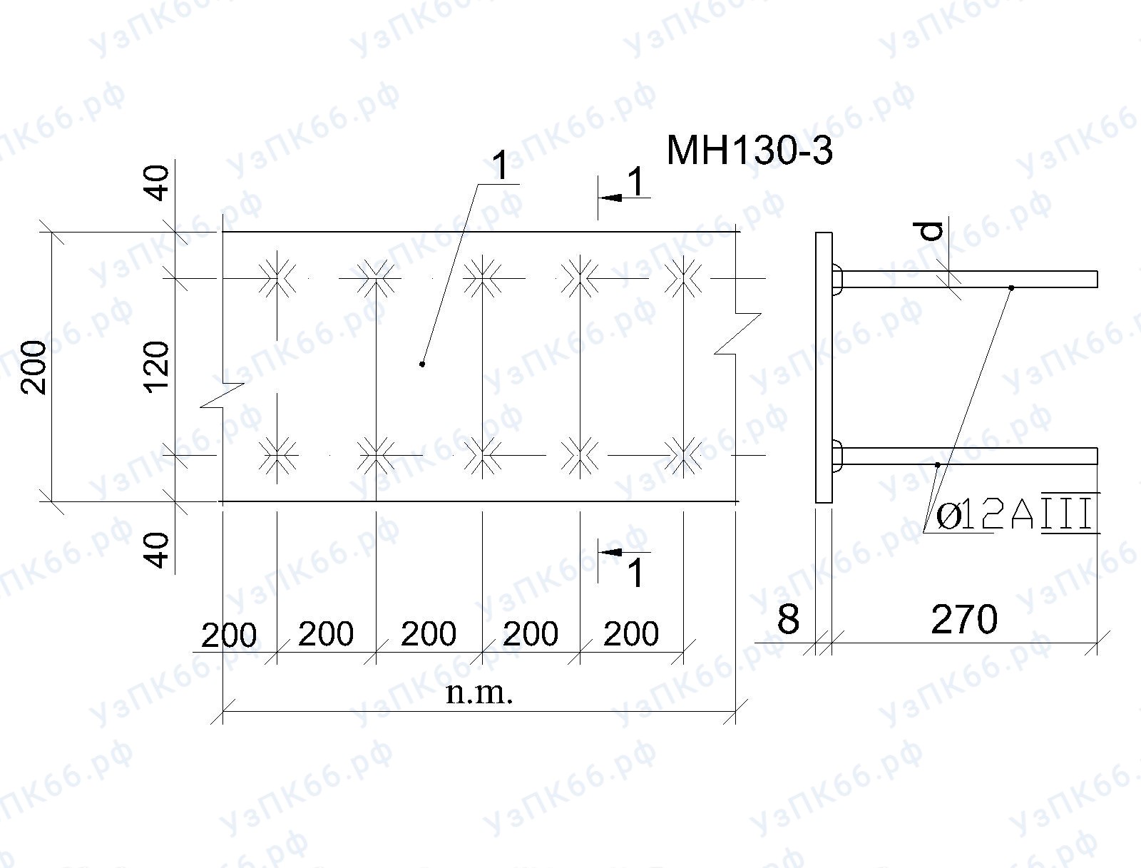 Изделие закладное МН 130-3