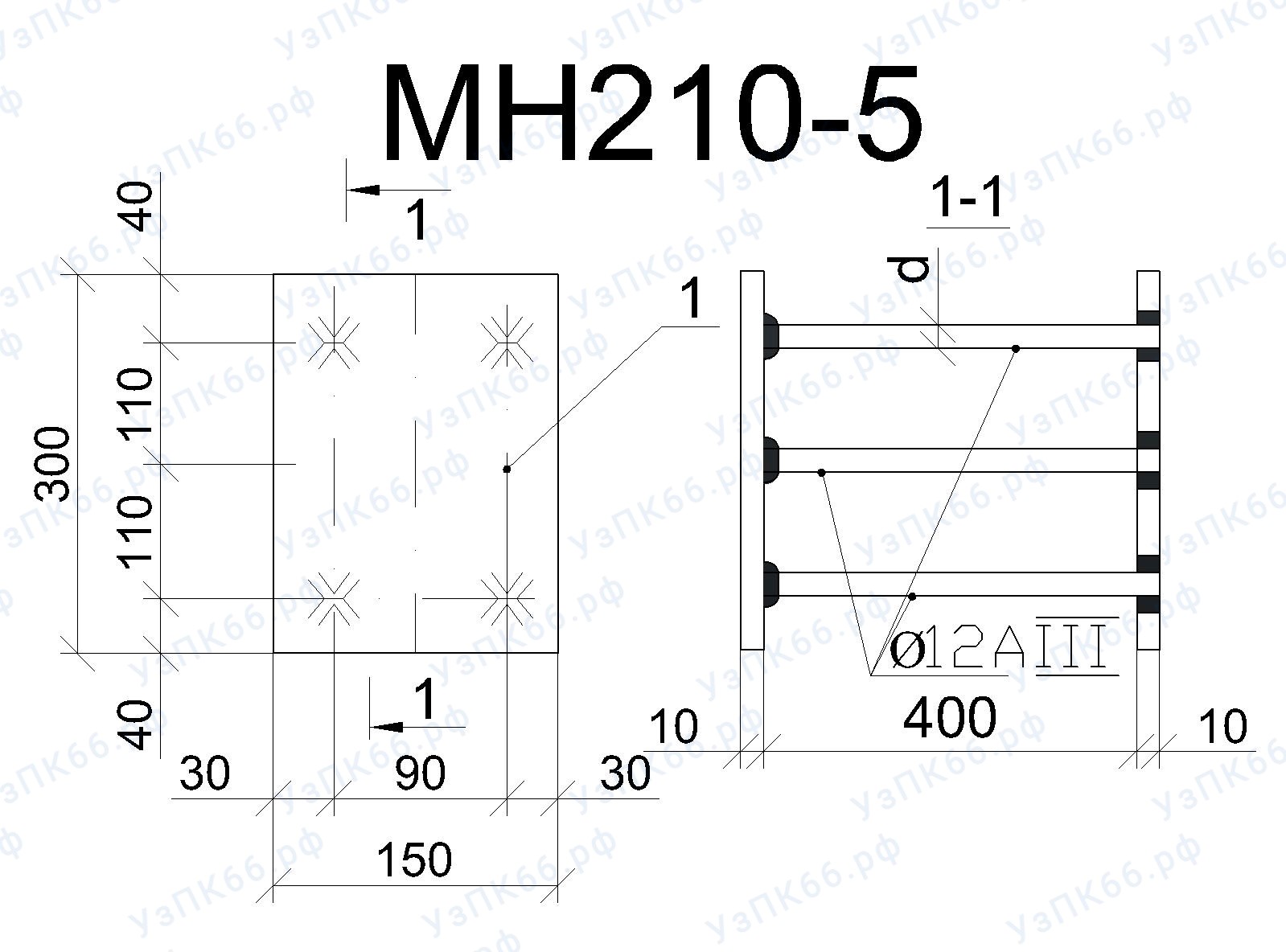Изделие закладное МН 210-5