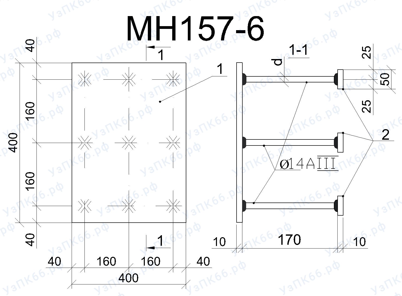 Изделие закладное МН 157-6