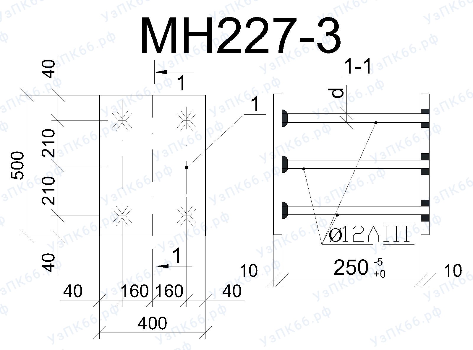 Изделие закладное МН 227-3