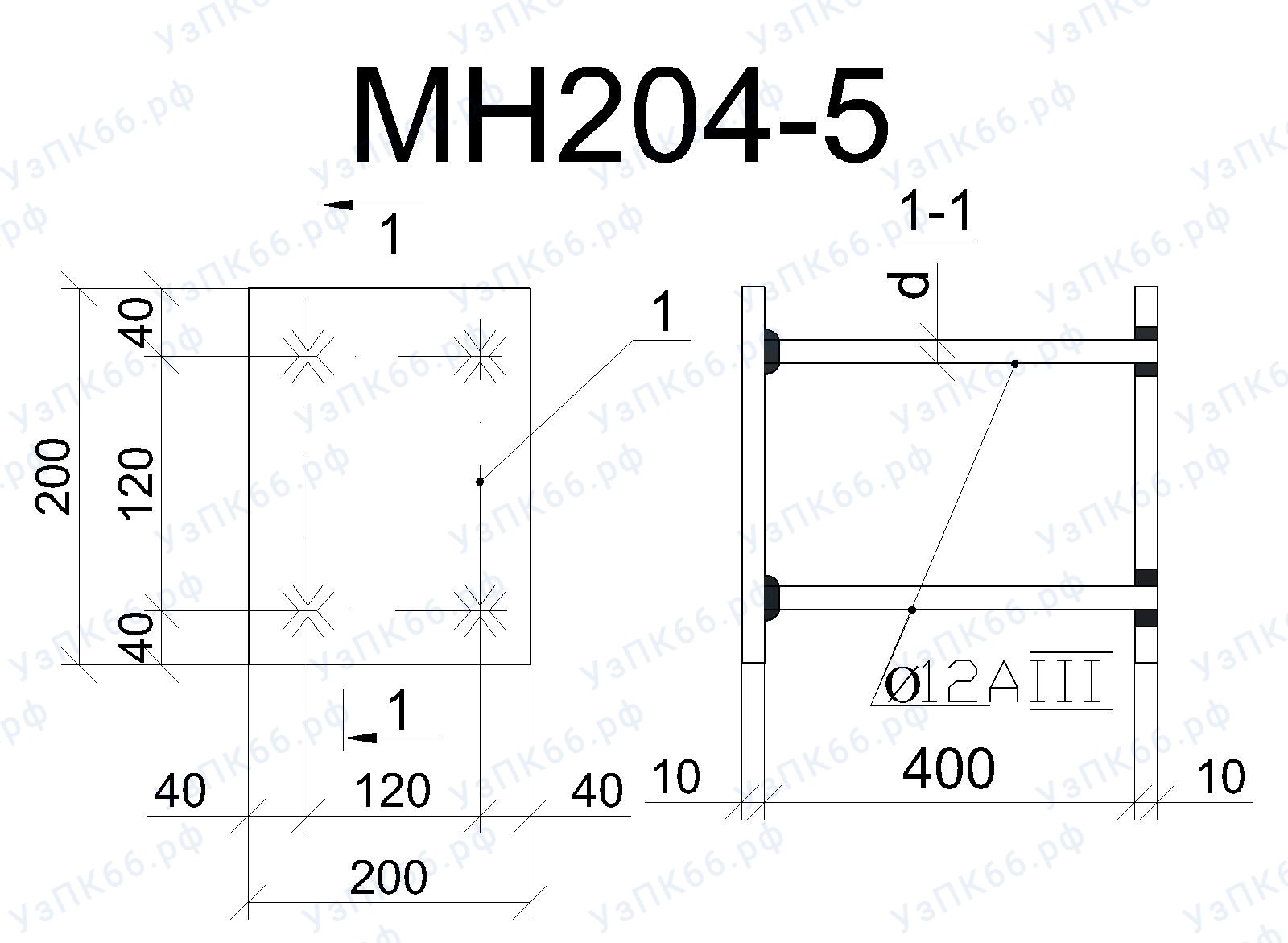 Изделие закладное МН 204-5