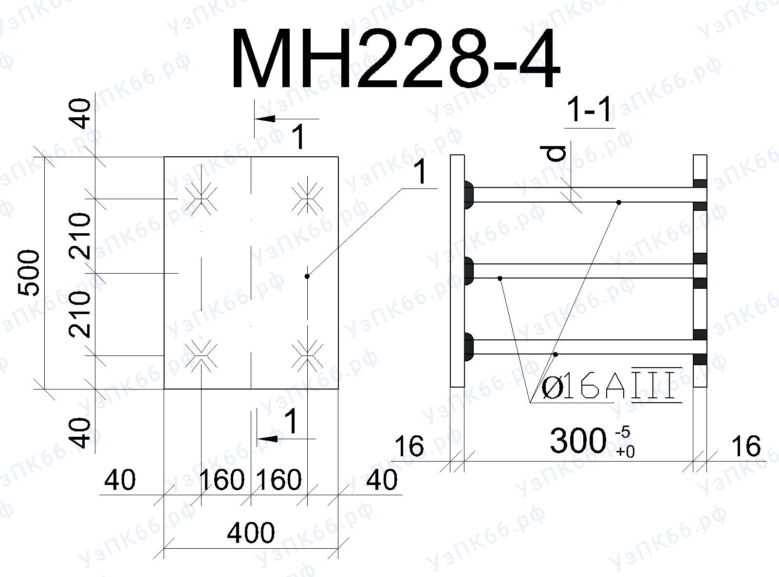Изделие закладное МН 228-4
