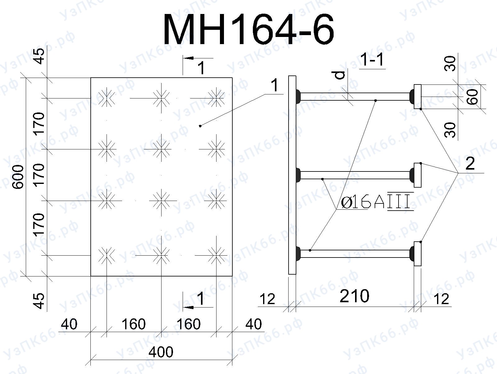 Изделие закладное МН 164-6