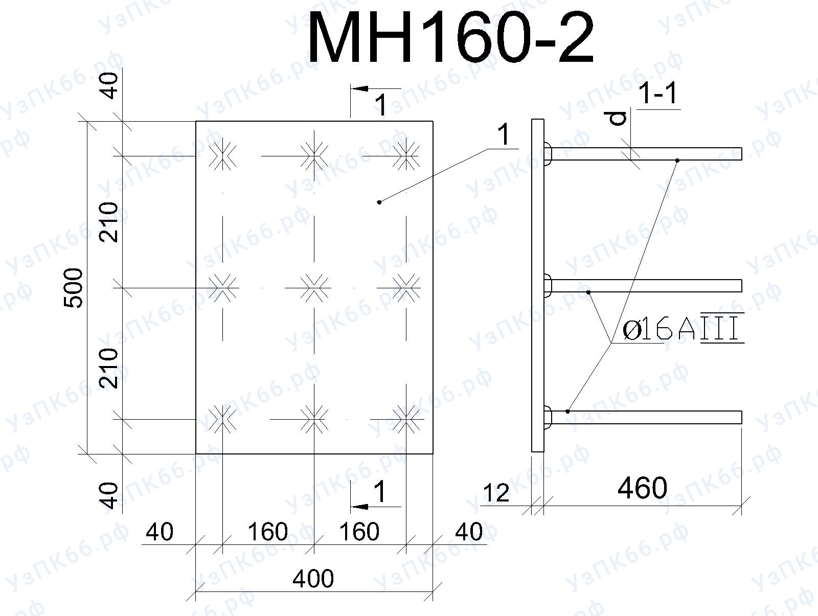 Изделие закладное МН 160-2